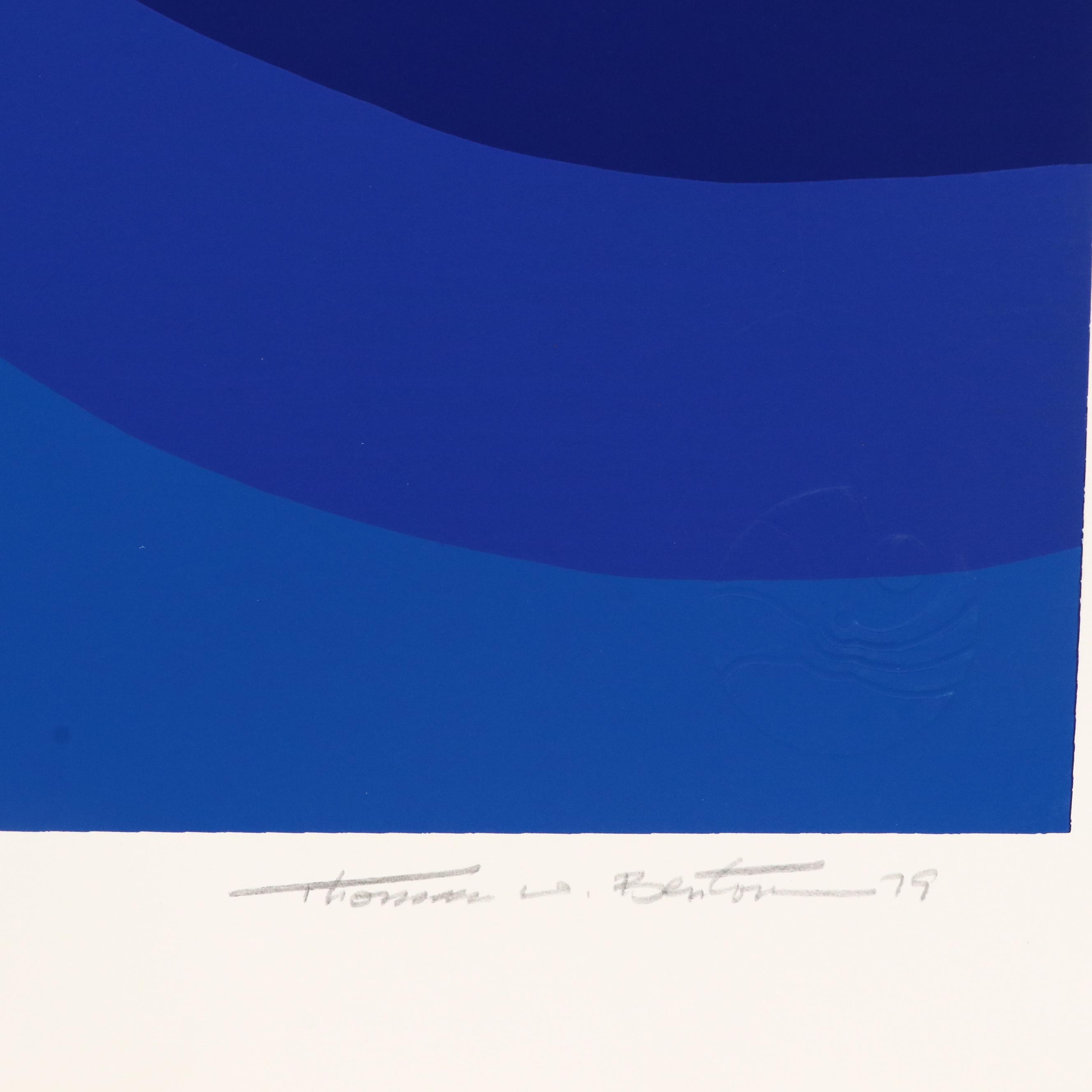 Thomas Whelan Benton Abstract Serigraph "White Cap," 1979