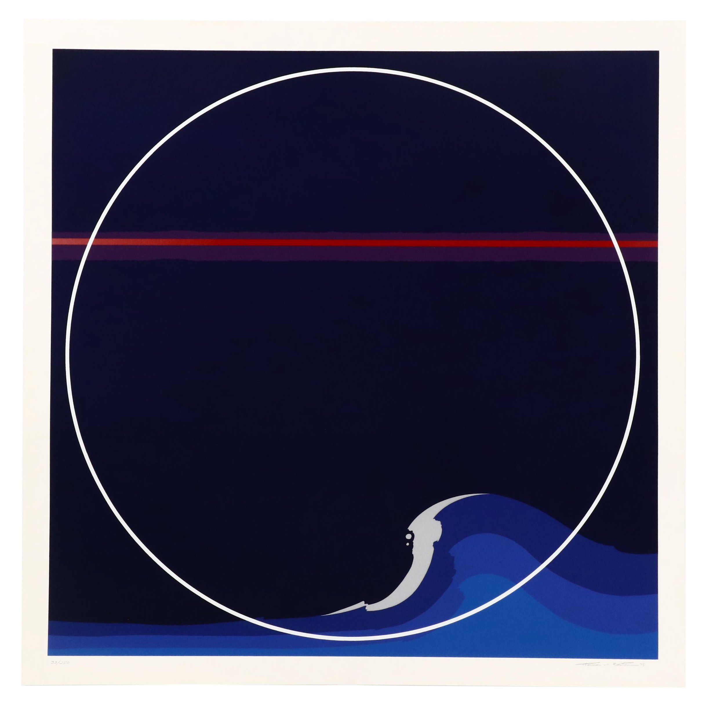 Thomas Whelan Benton Abstract Serigraph "White Cap," 1979