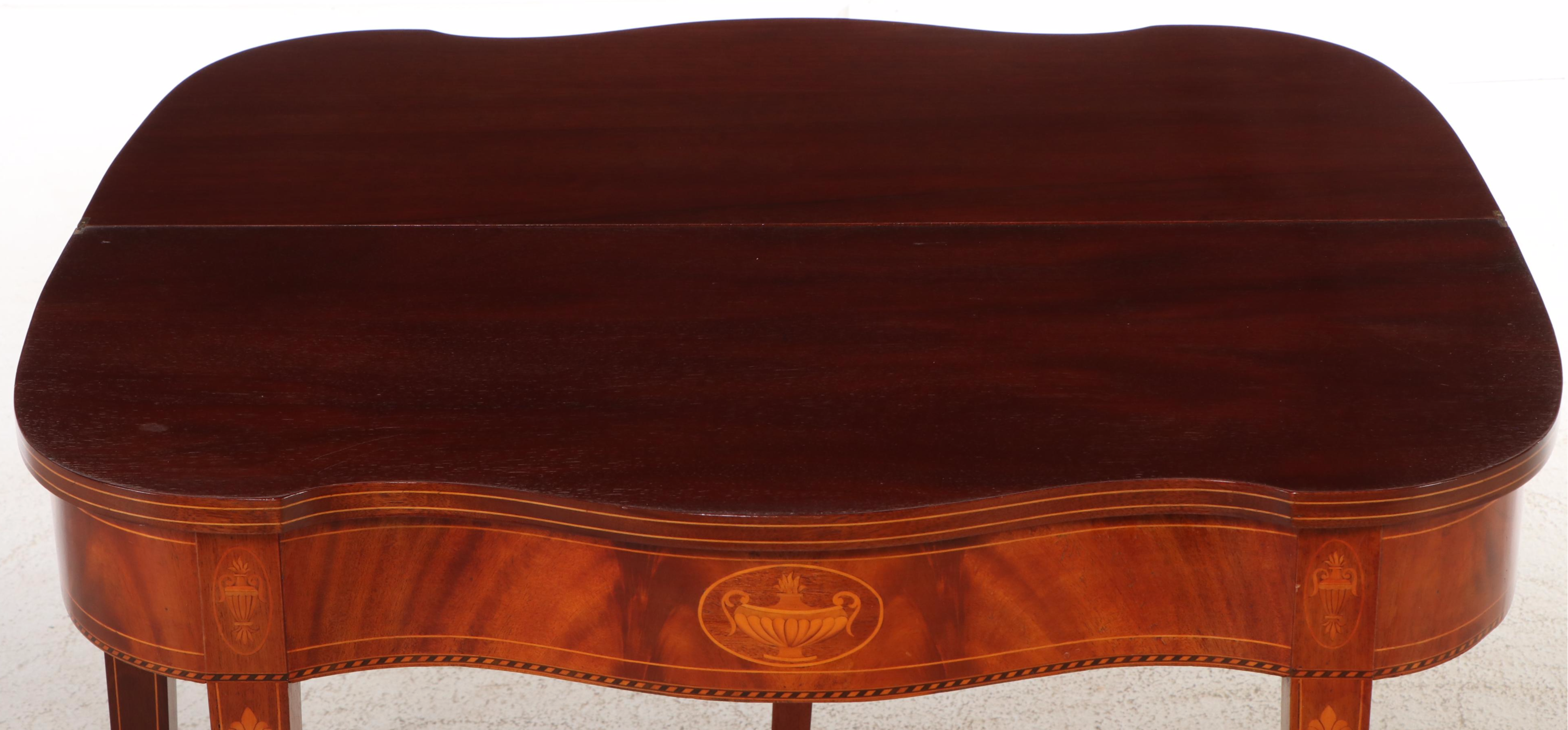 Hepplewhite Style Inlaid Mahogany Games Table, Late 19th/Early 20th Century