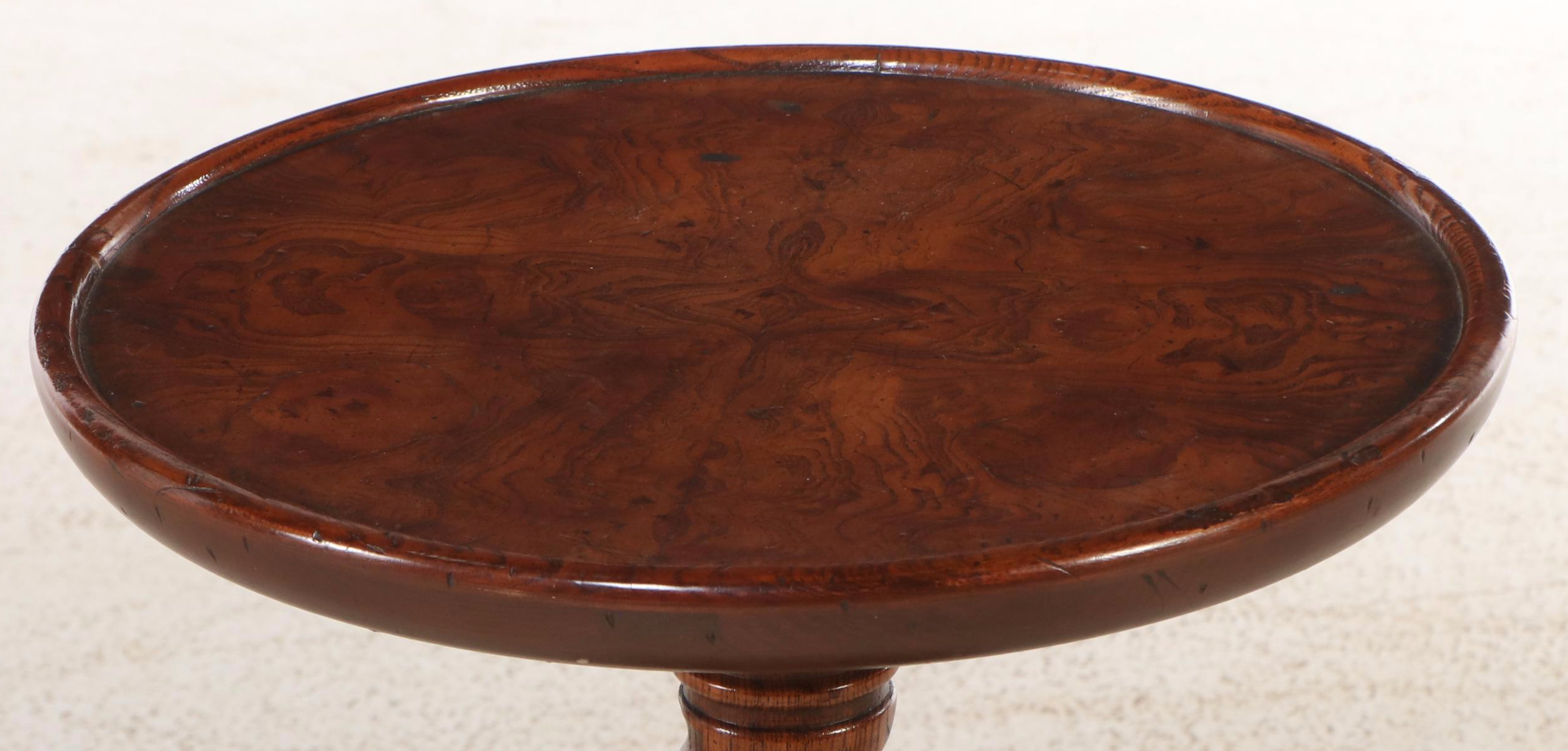 Burl Wood and Oak Barley Twist Carved Stand, 20th Century