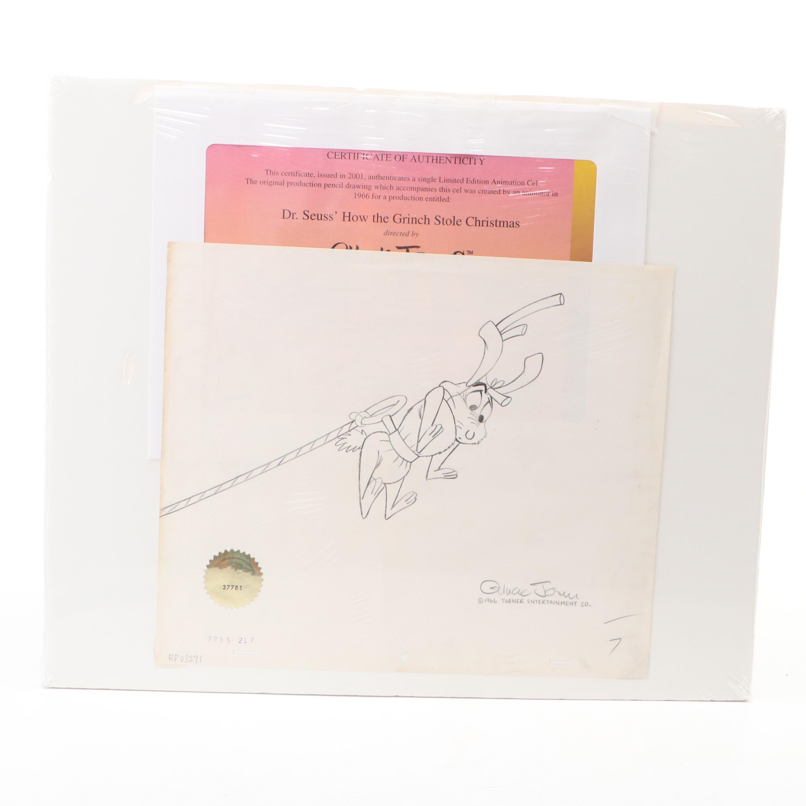 Chuck Jones Signed "Dr. Seuss' How the Grinch Stole Christmas" Animation Cel