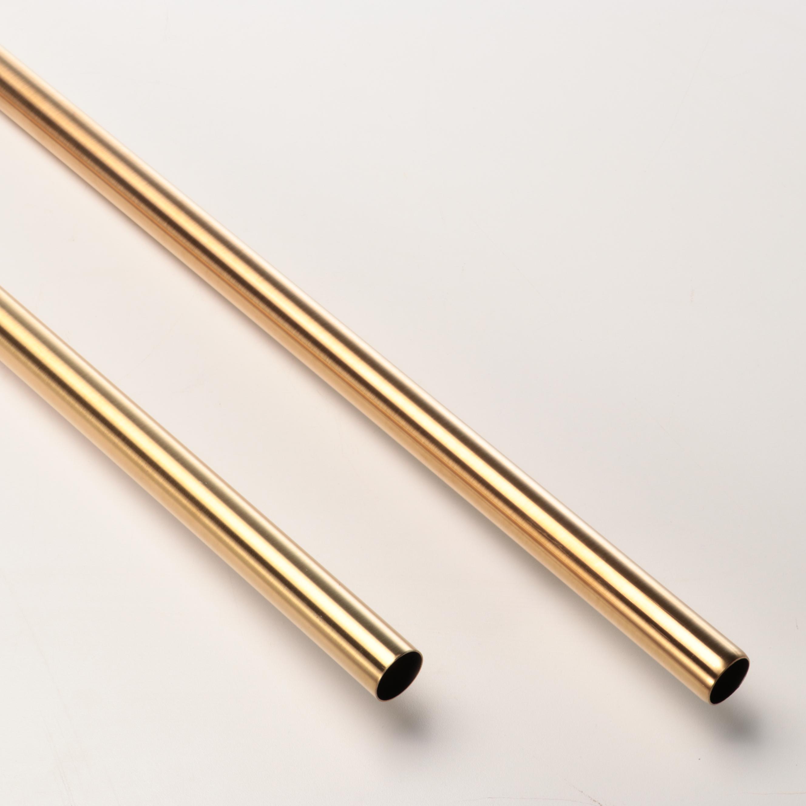 Pair of Brushed Gold Finish Shower Rods
