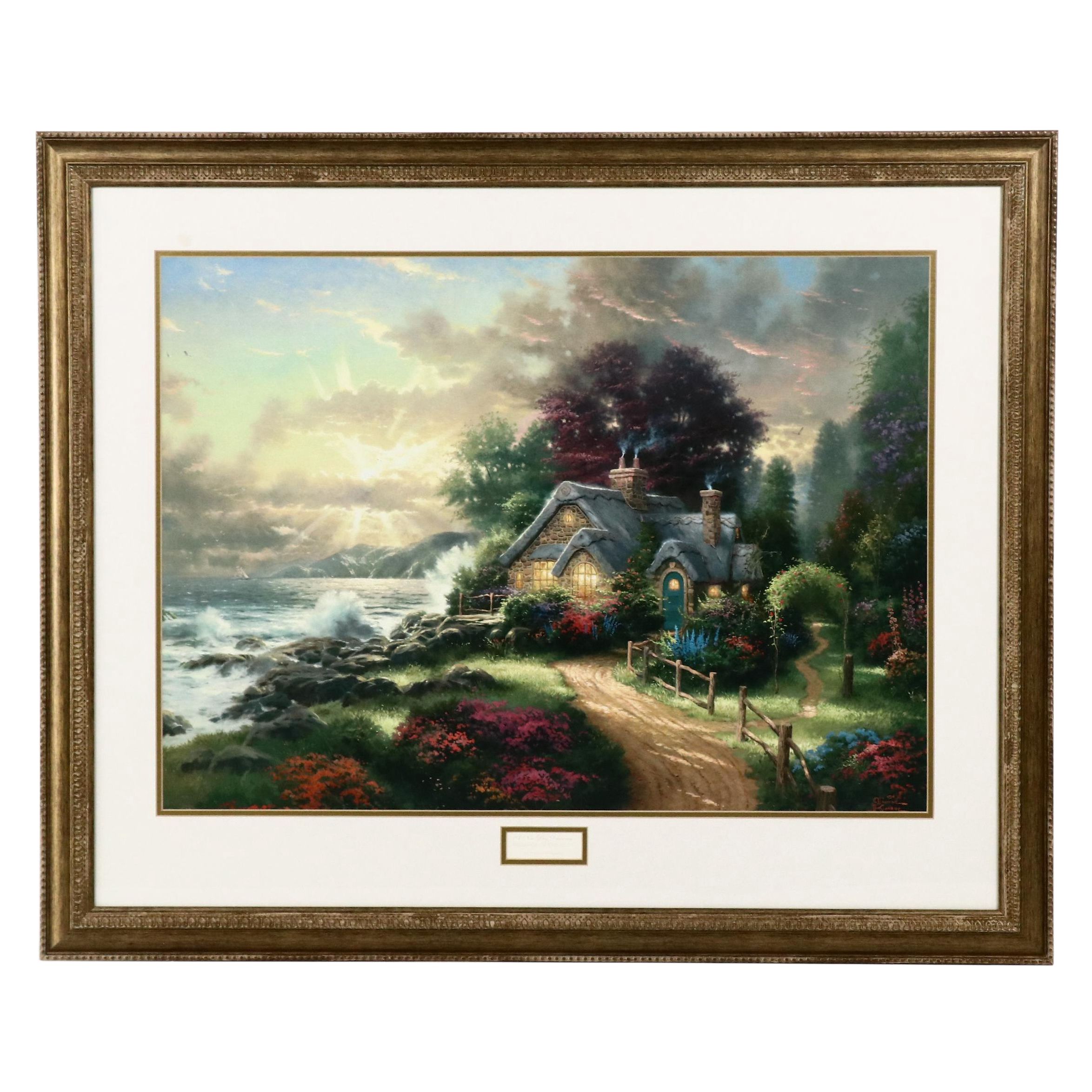 Offset Lithograph After Thomas Kinkade "A New Day Dawning"