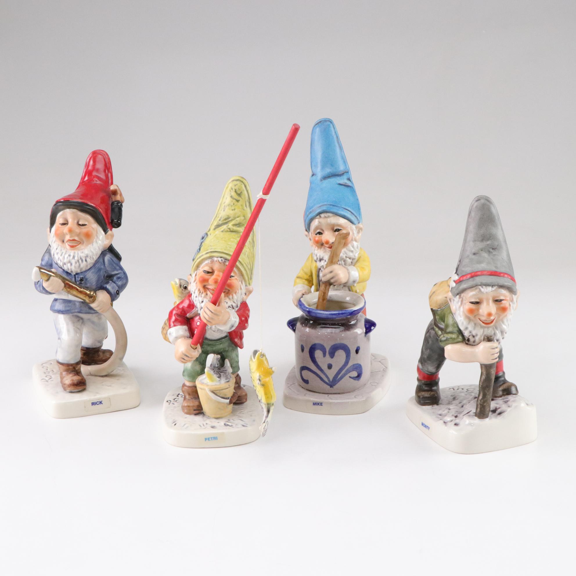 Goebel Co-Boy Gnome Porcelain Figurines, West Germany