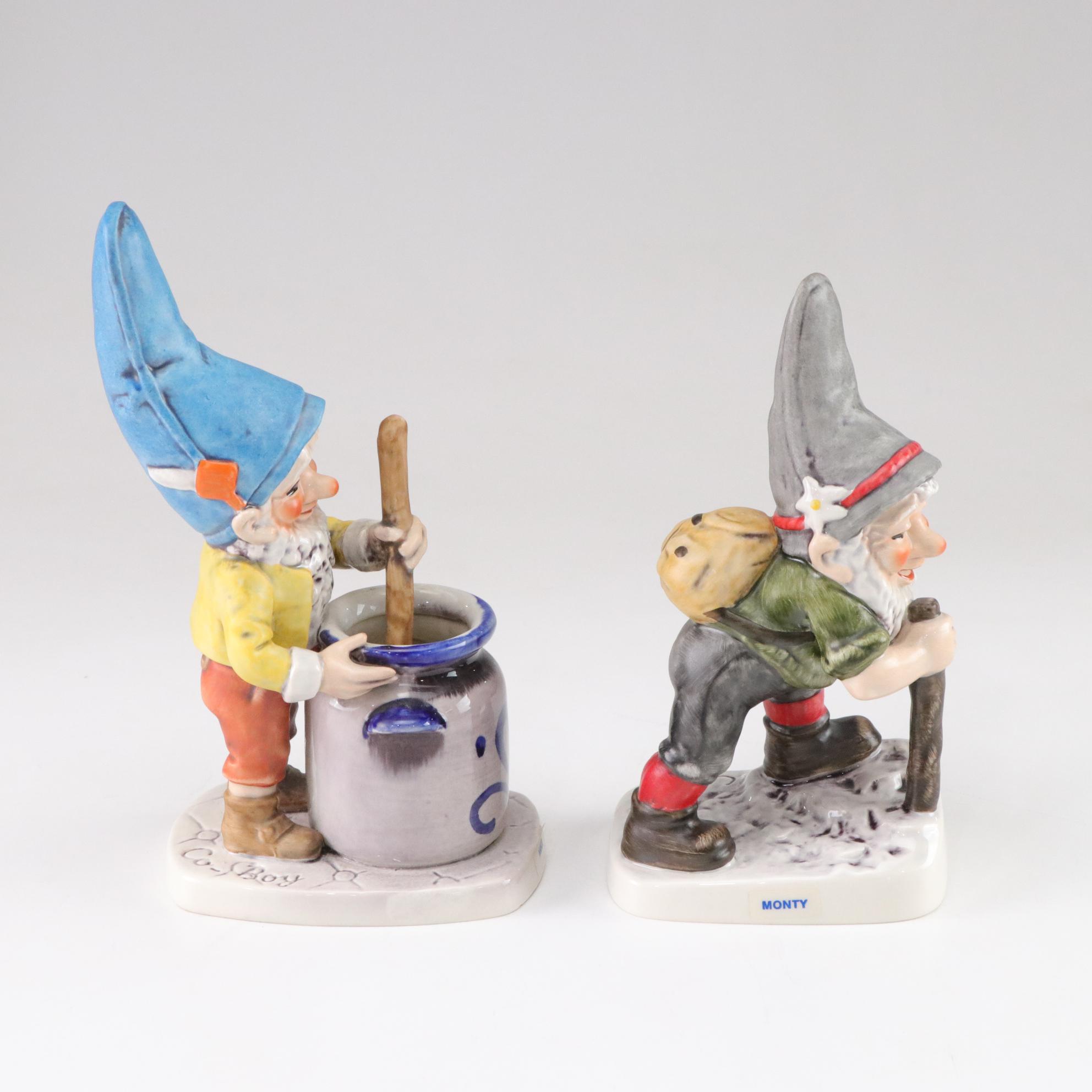 Goebel Co-Boy Gnome Porcelain Figurines, West Germany