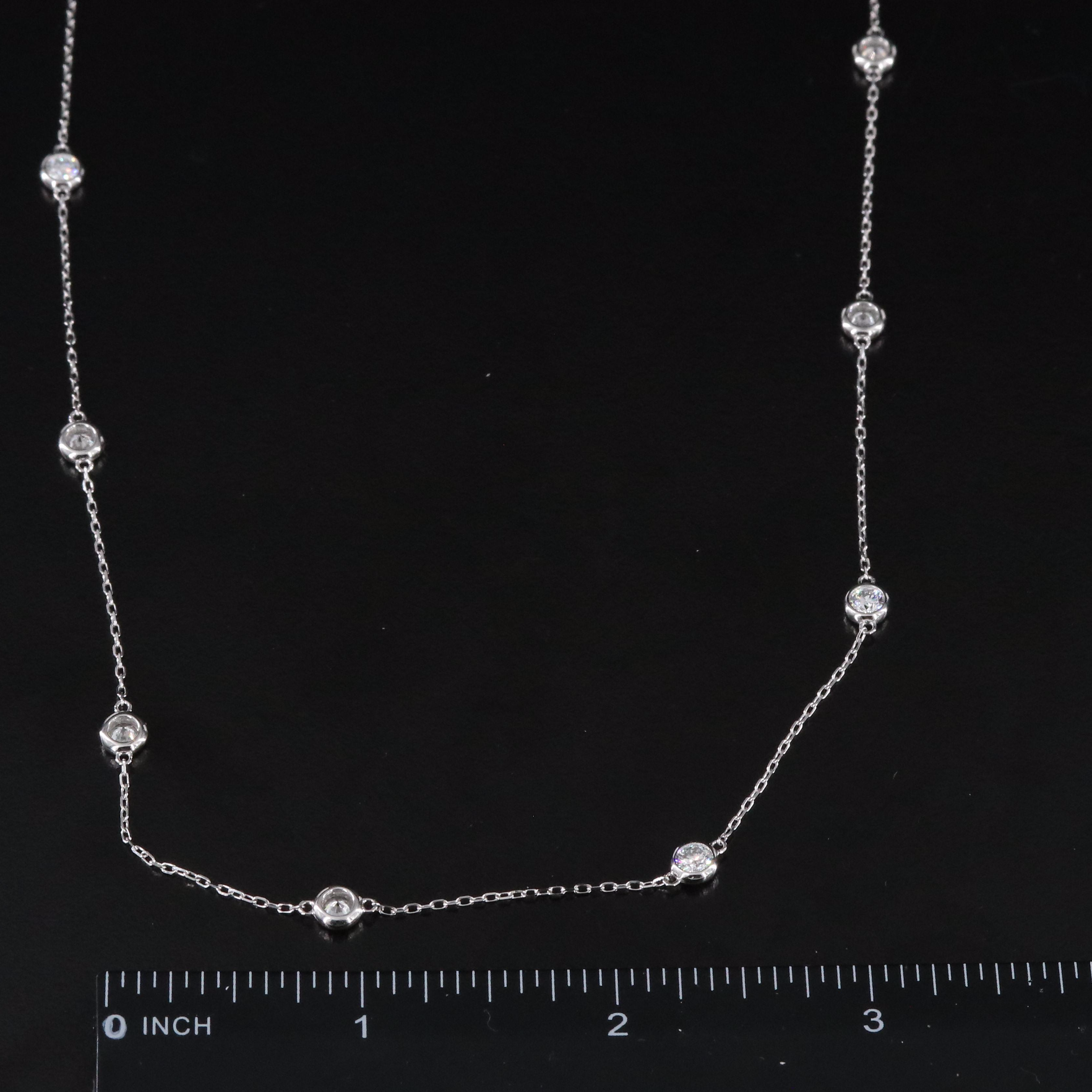 14K 2.20 CTW Lab Grown Diamond Station Necklace