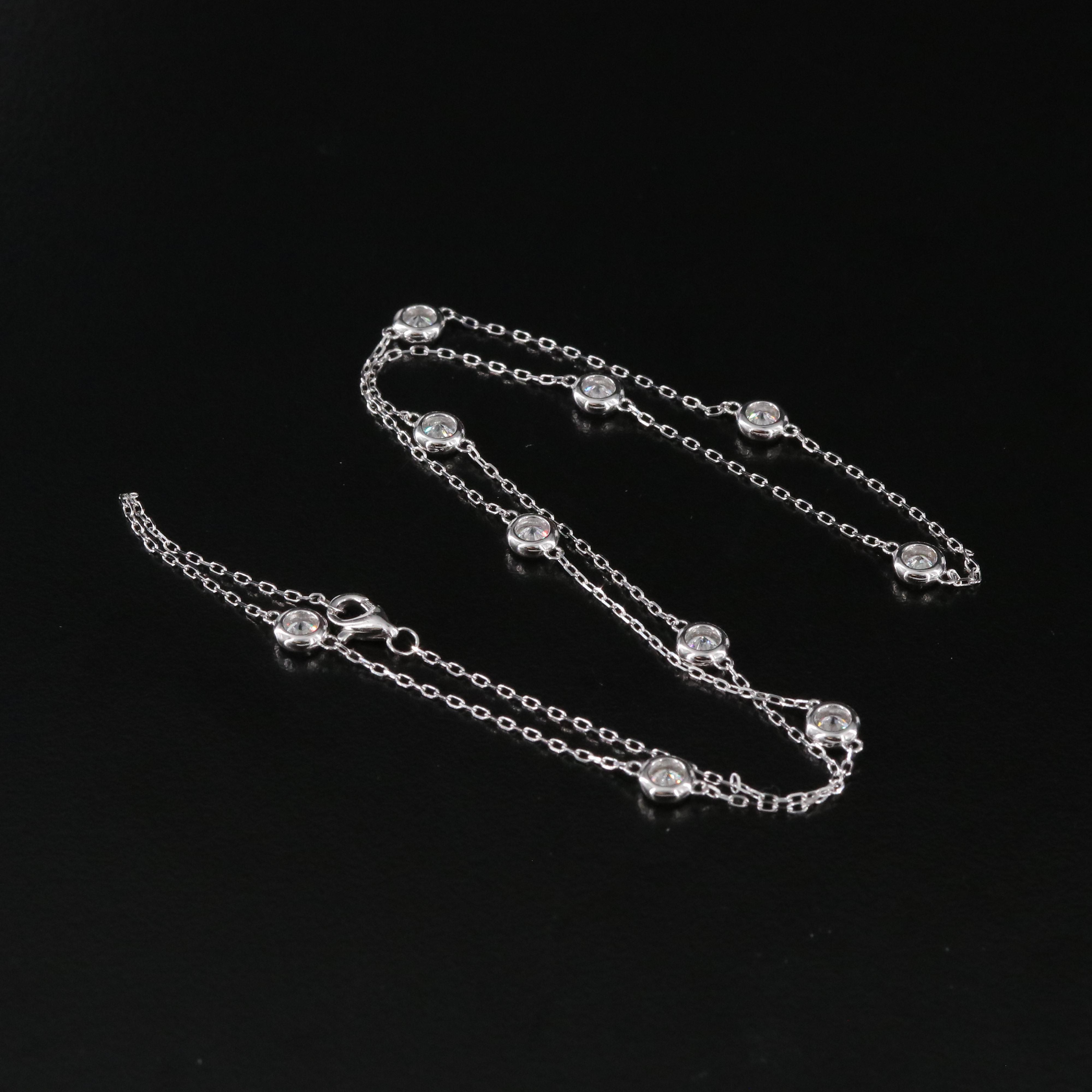 14K 2.20 CTW Lab Grown Diamond Station Necklace