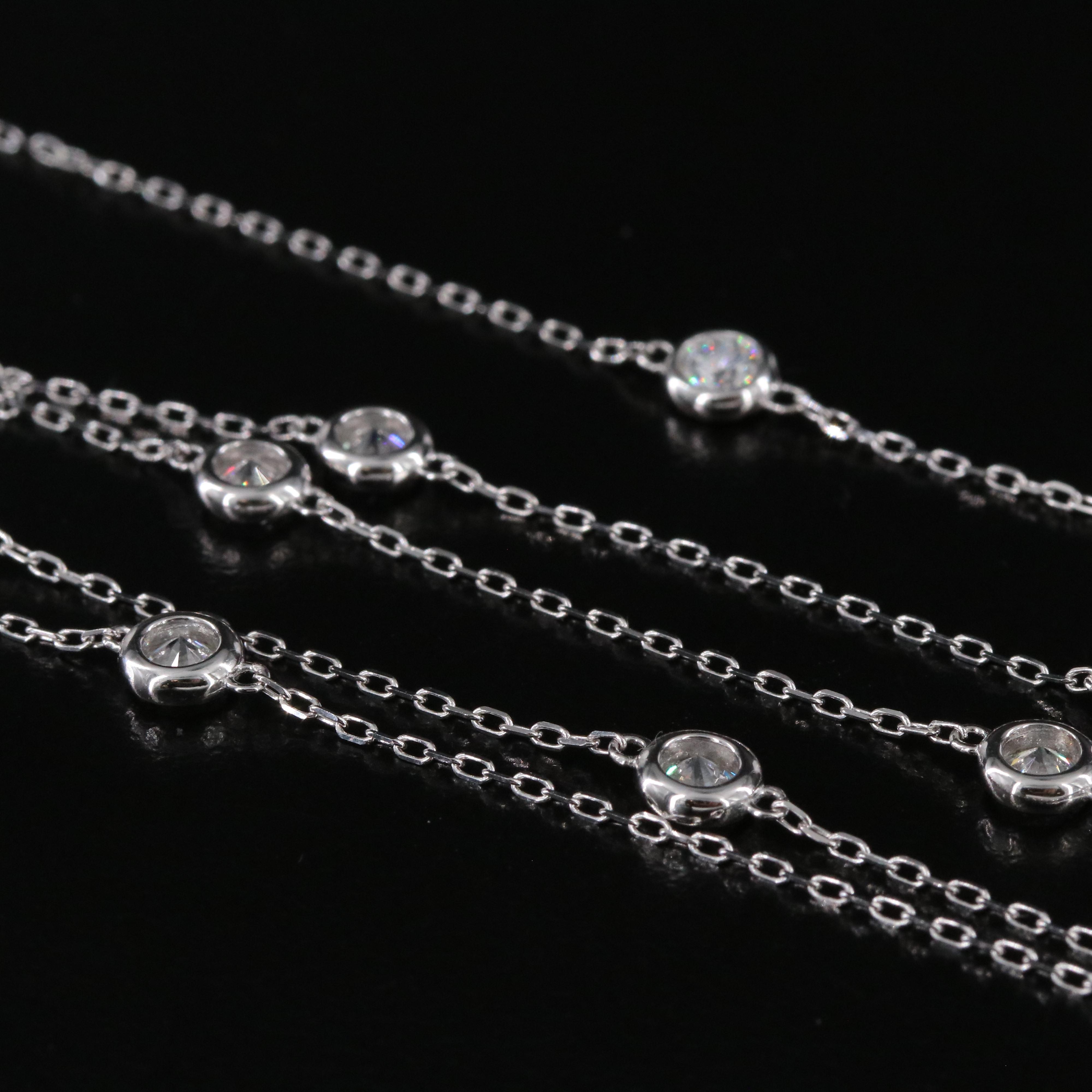 14K 2.20 CTW Lab Grown Diamond Station Necklace