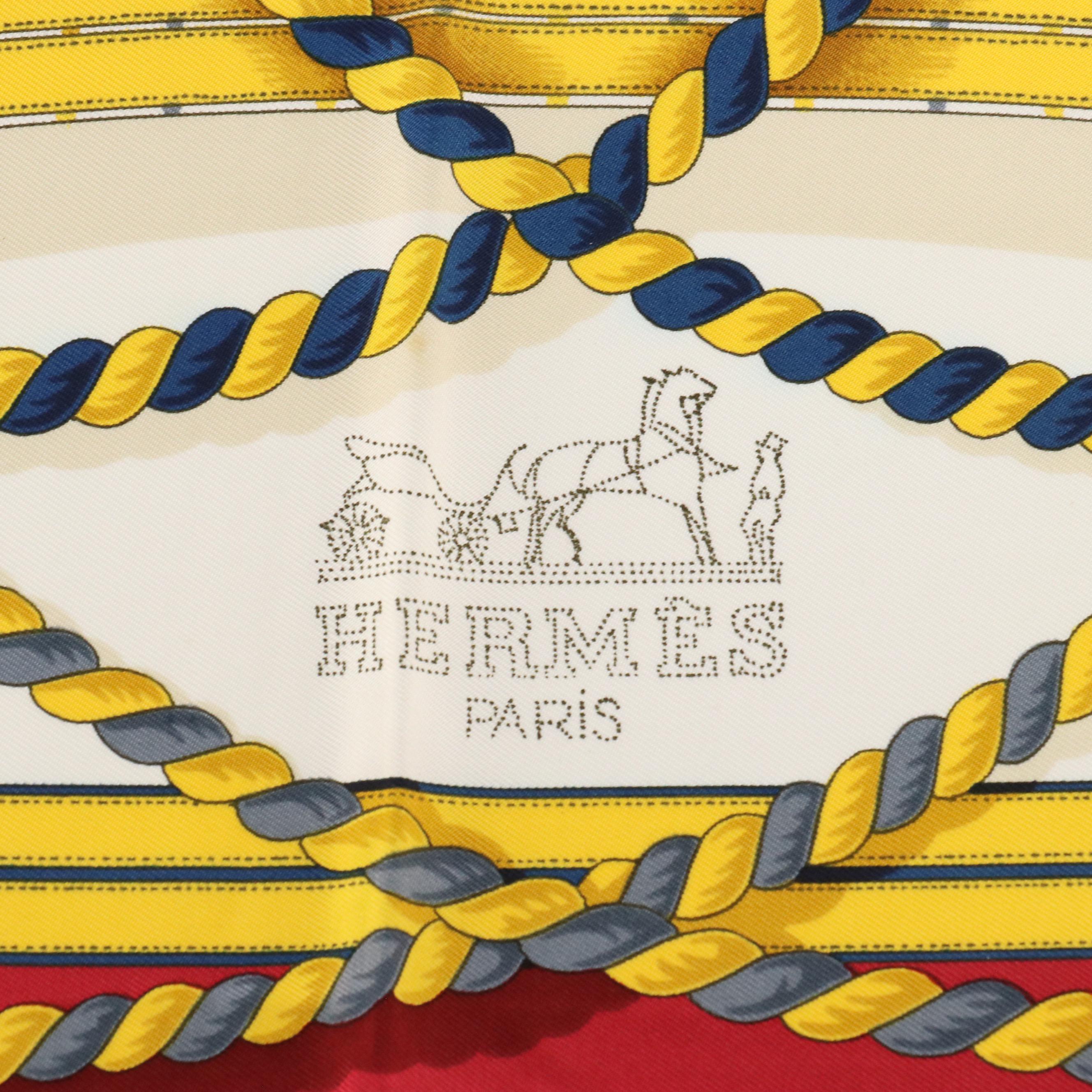 Hermès "Grand Tenue" Scarf 90 in Silk Jacquard