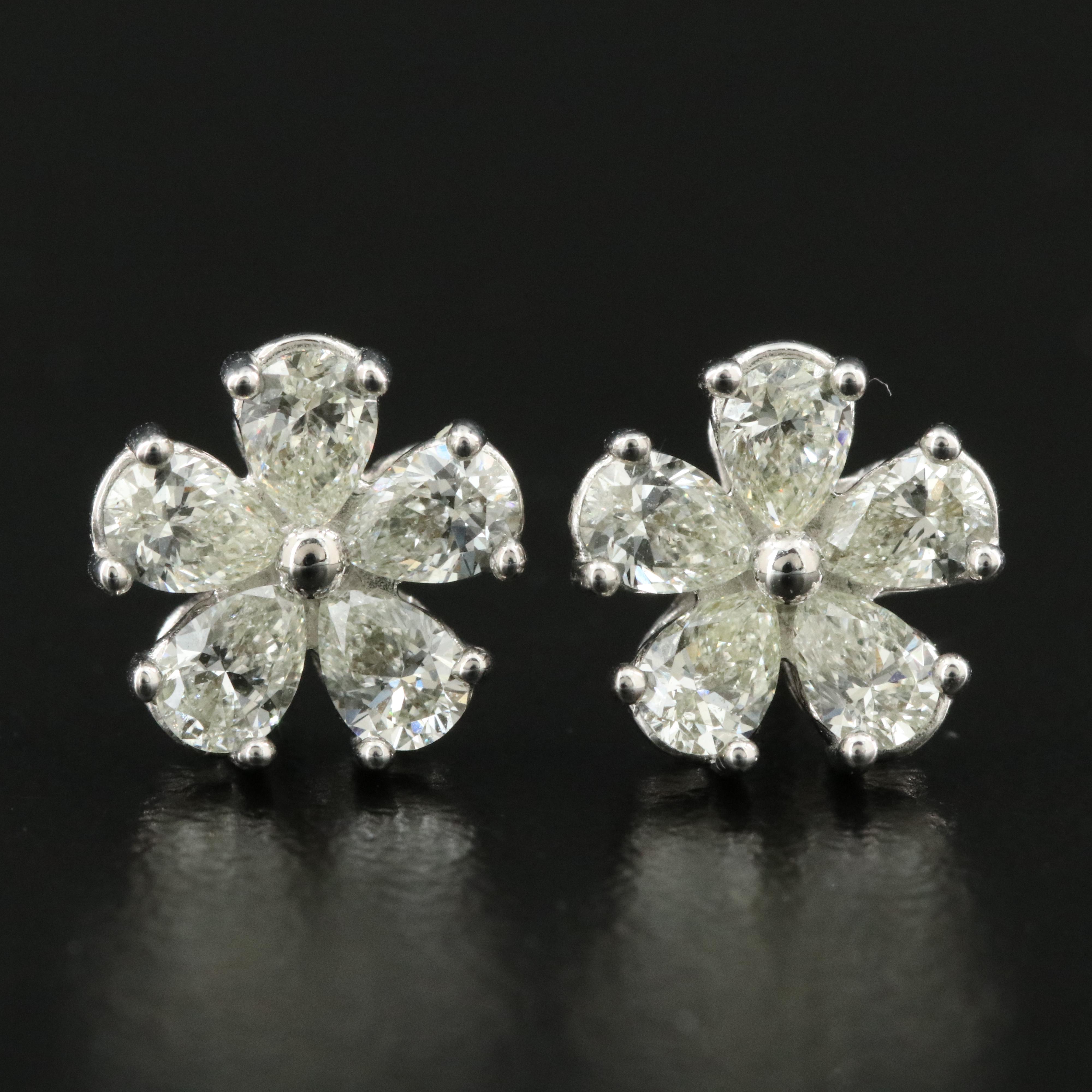 14K 1.00 CTW Lab Grown Diamond Flower Earrings