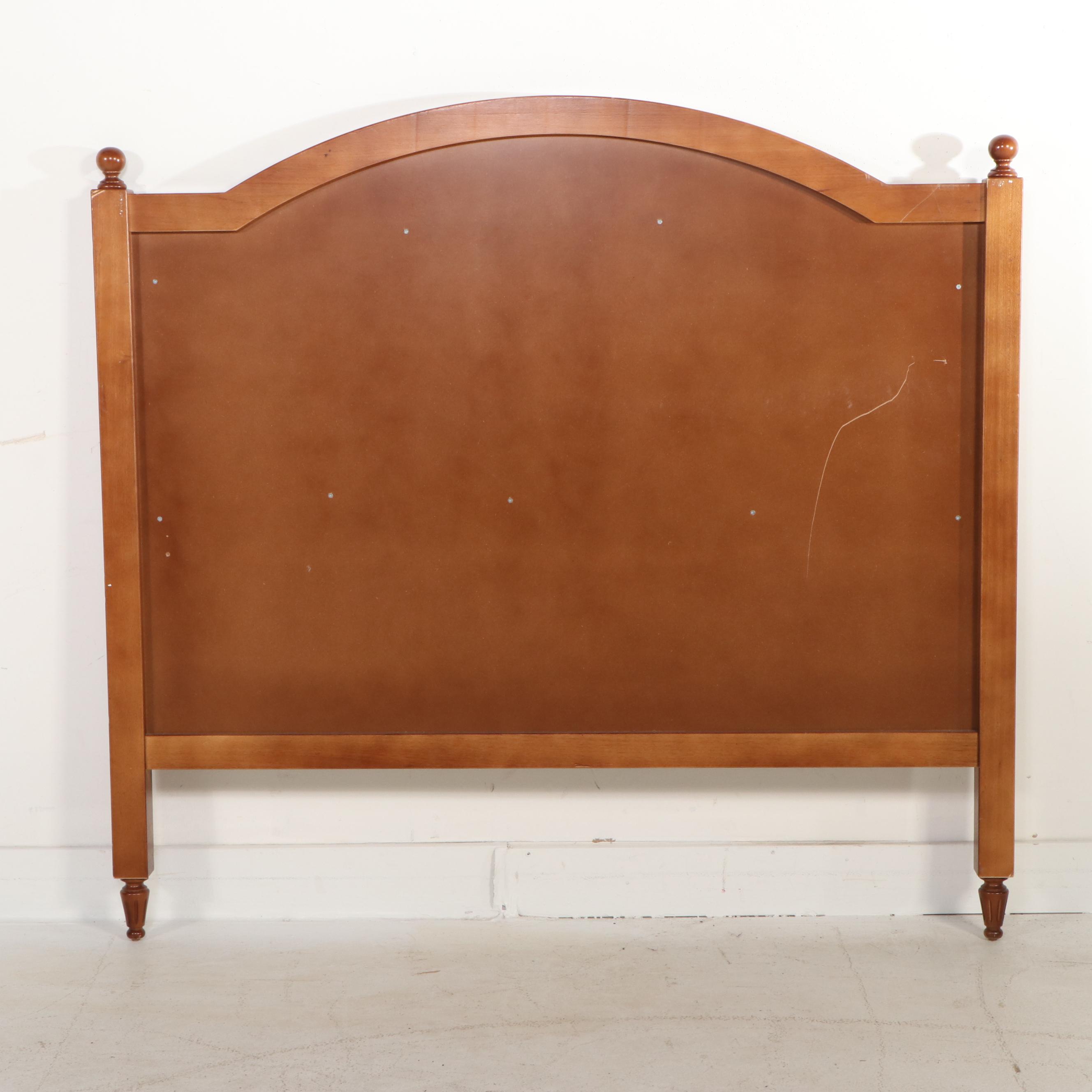 Ballard Designs Upholstered and Carved Wood Queen Size Headboard