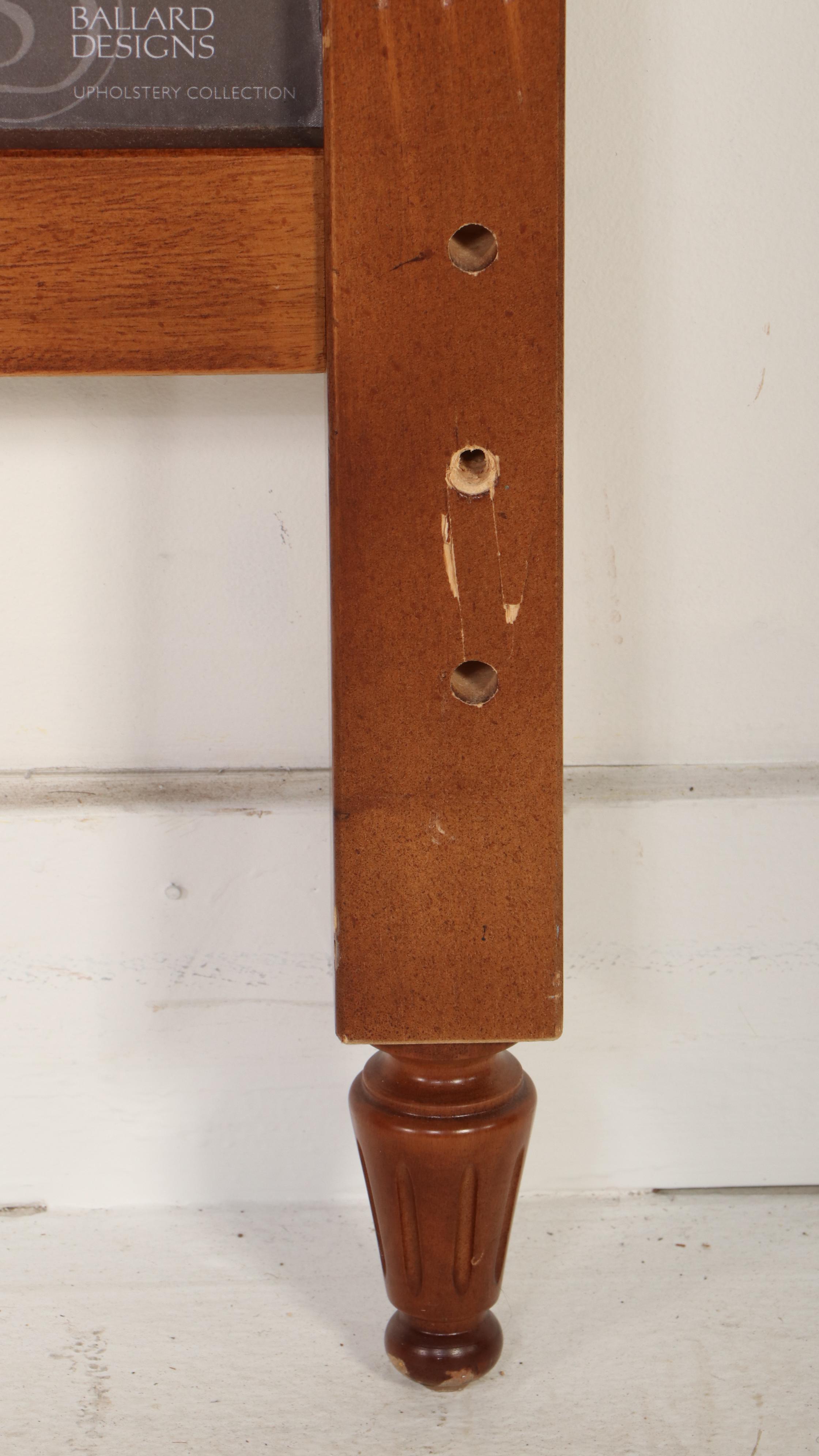 Ballard Designs Upholstered and Carved Wood Queen Size Headboard