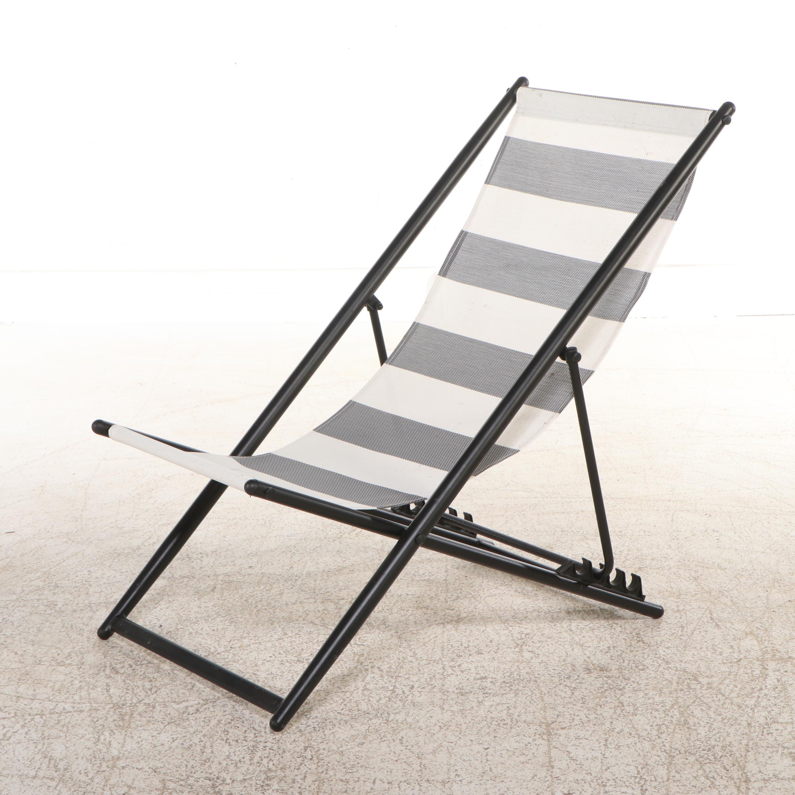 Set of Five Tubular Metal Folding Patio Chairs