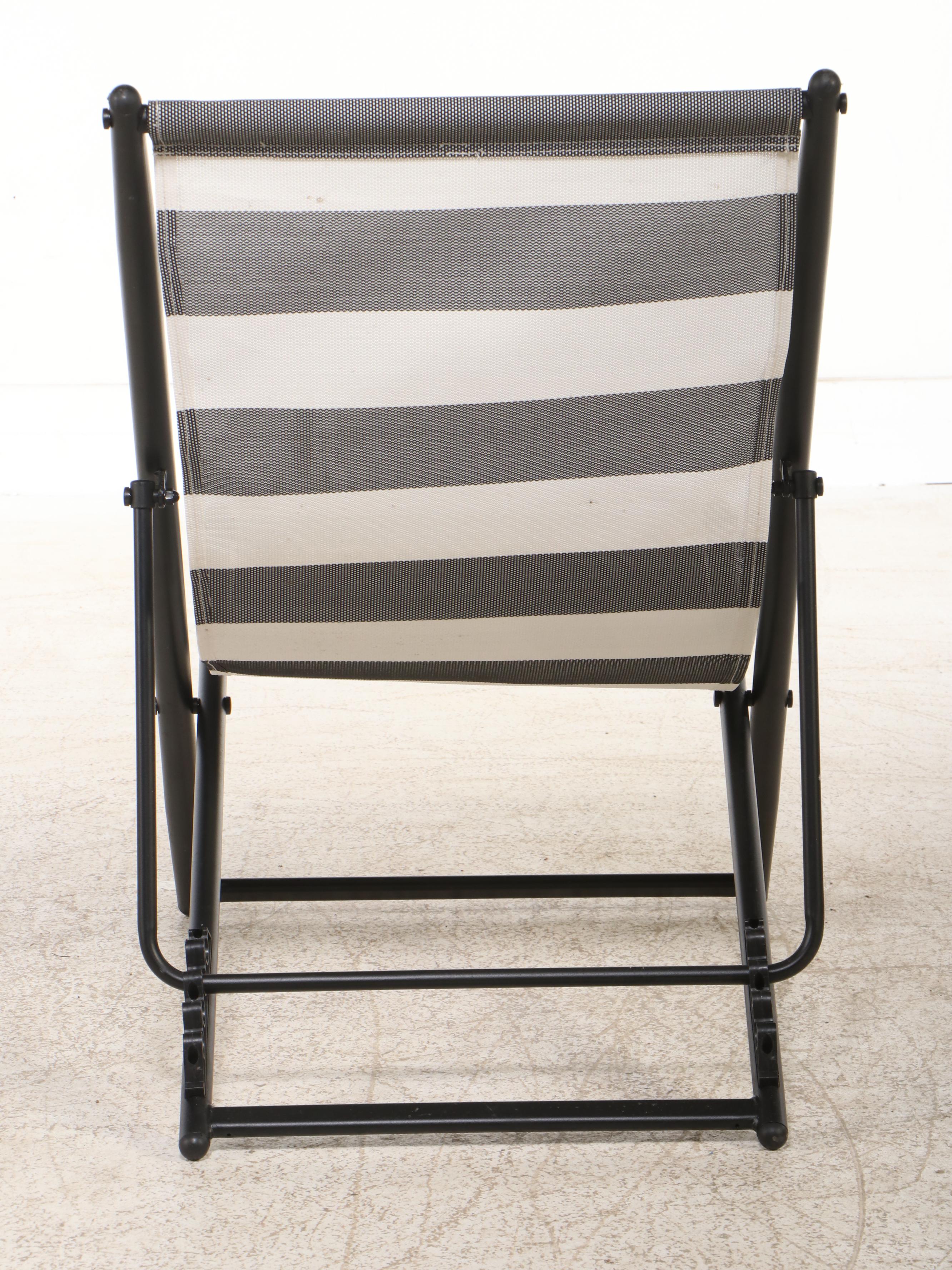 Set of Five Tubular Metal Folding Patio Chairs