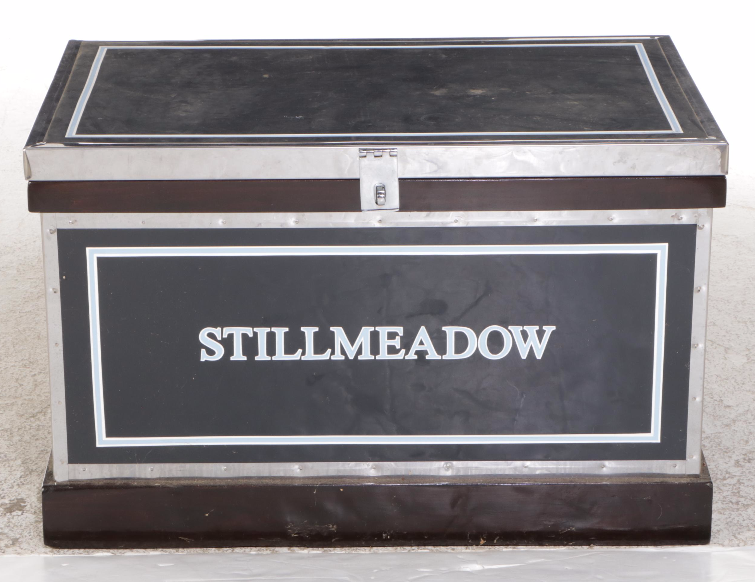 McGuinn Farms Metal-Clad and Painted Wood Horse Tack Trunk