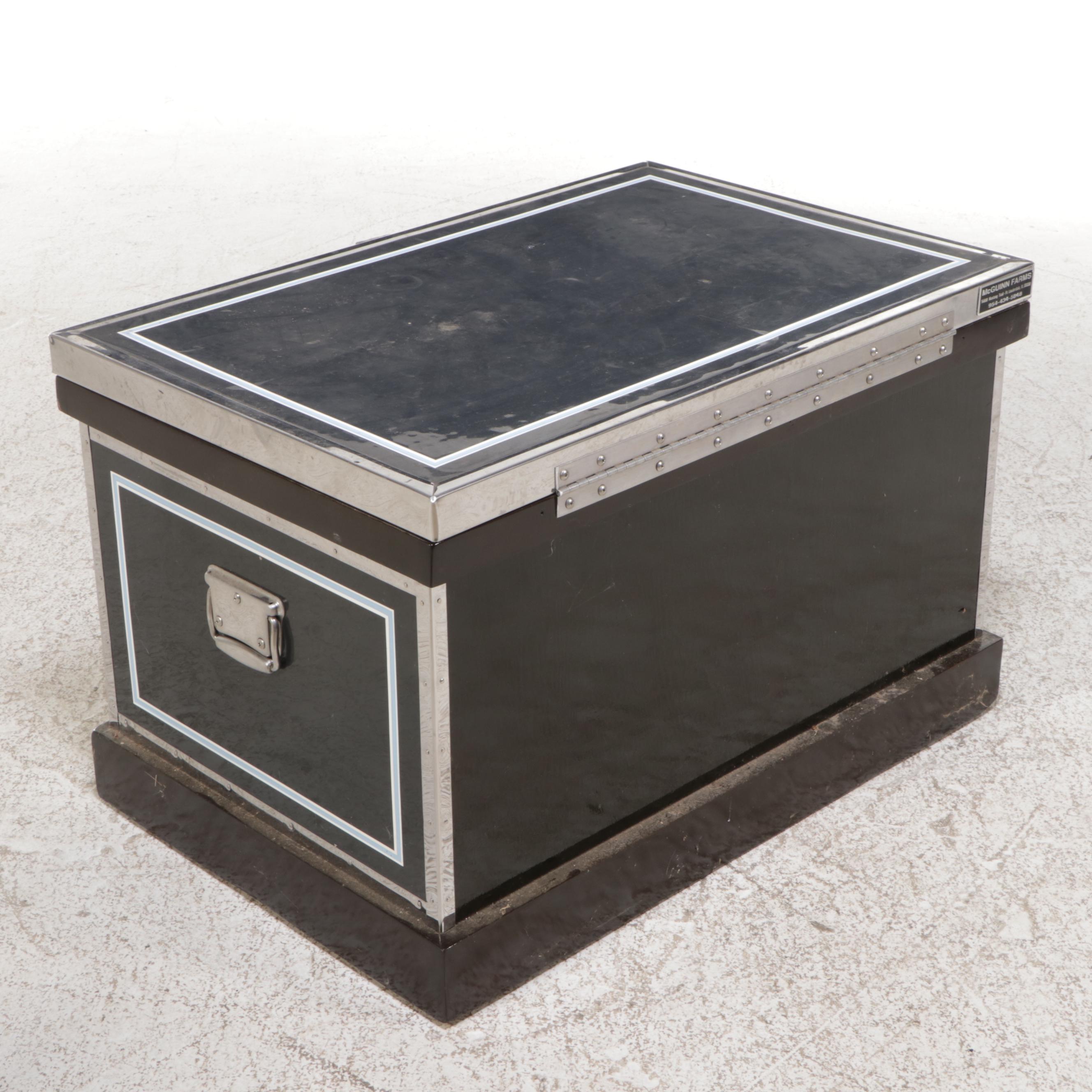 McGuinn Farms Metal-Clad and Painted Wood Horse Tack Trunk