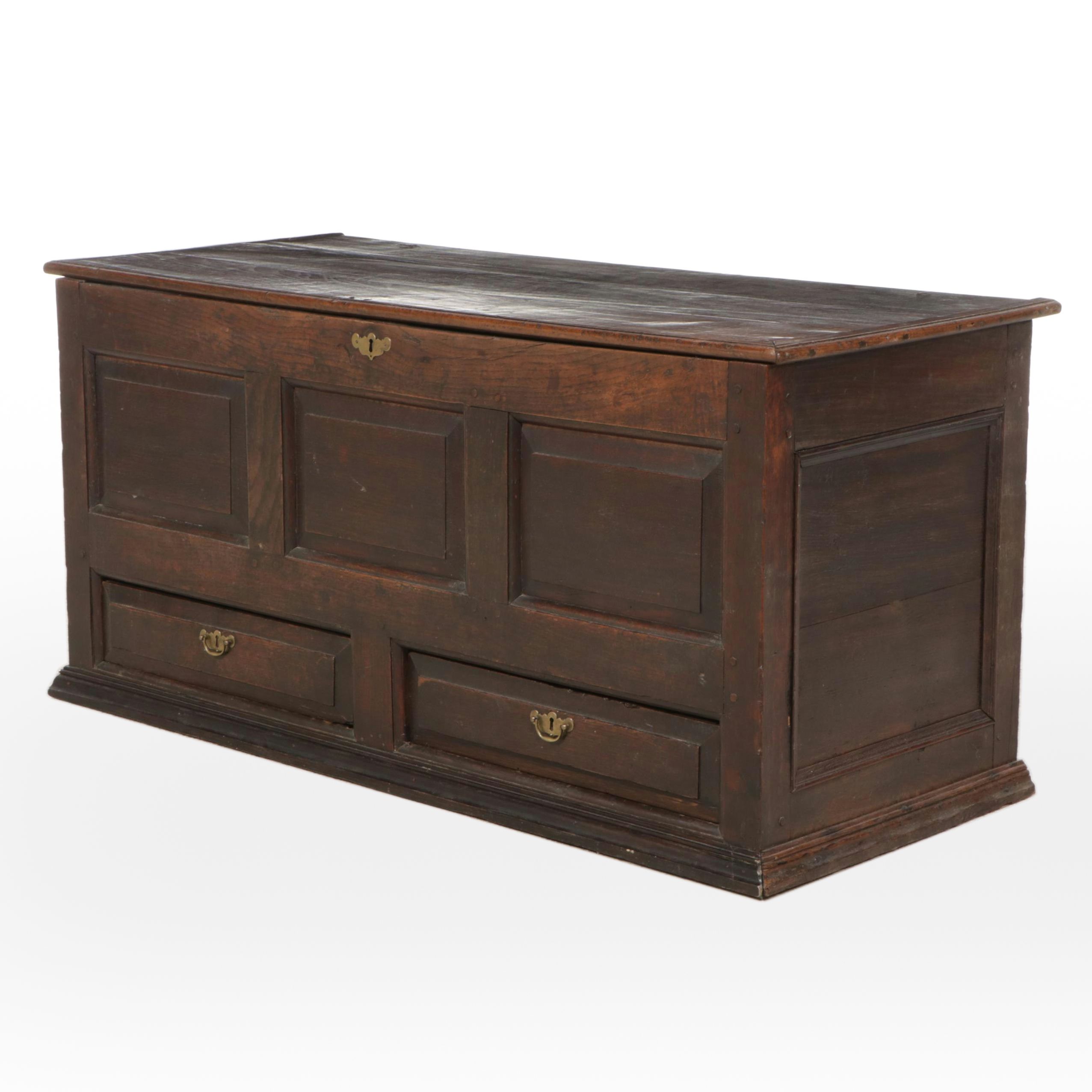 George II Oak Coffer Chest, circa 1730