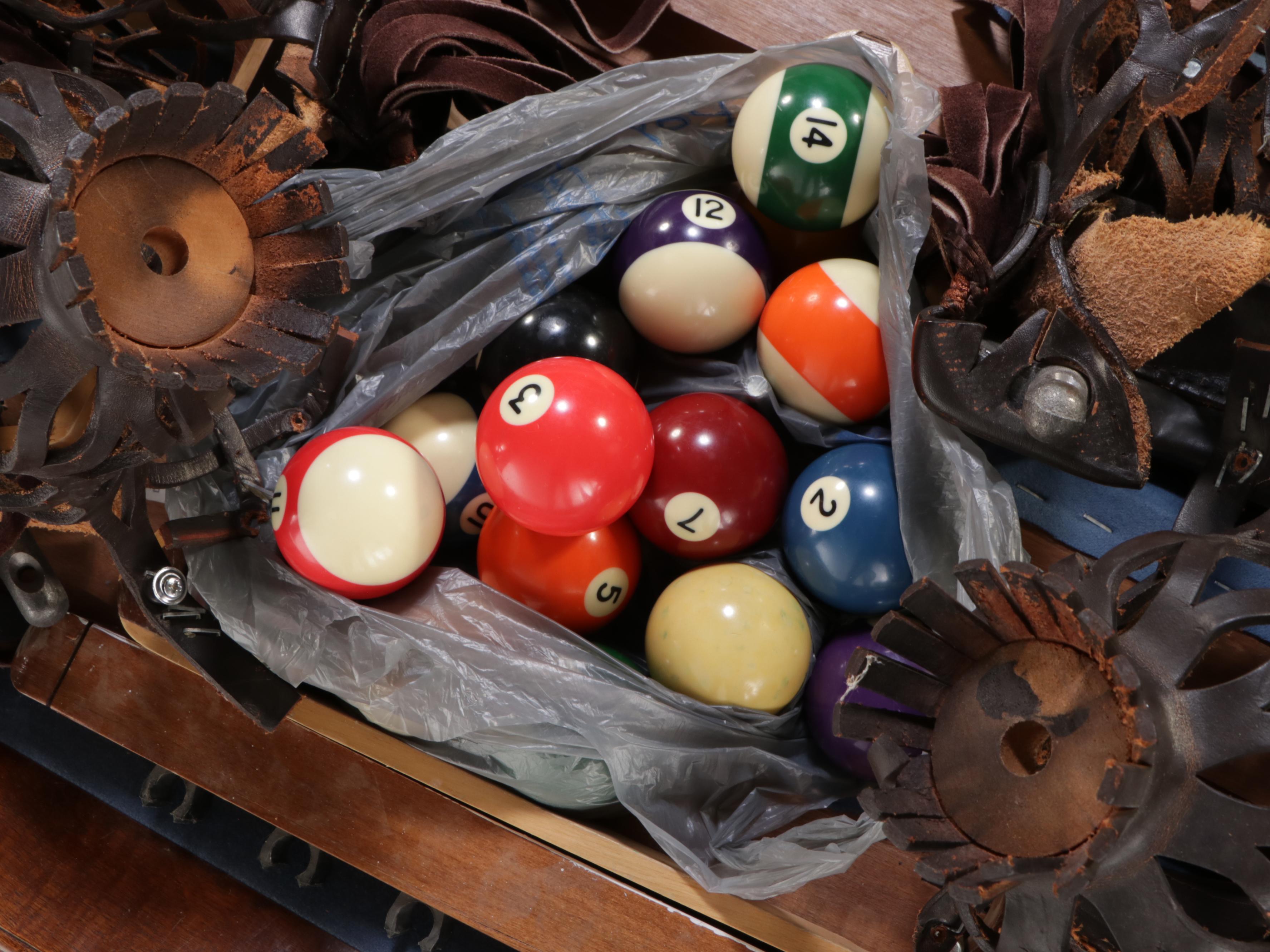 Brunswick "Madison" Slate-Top Billiards Table with Cues and Accessories