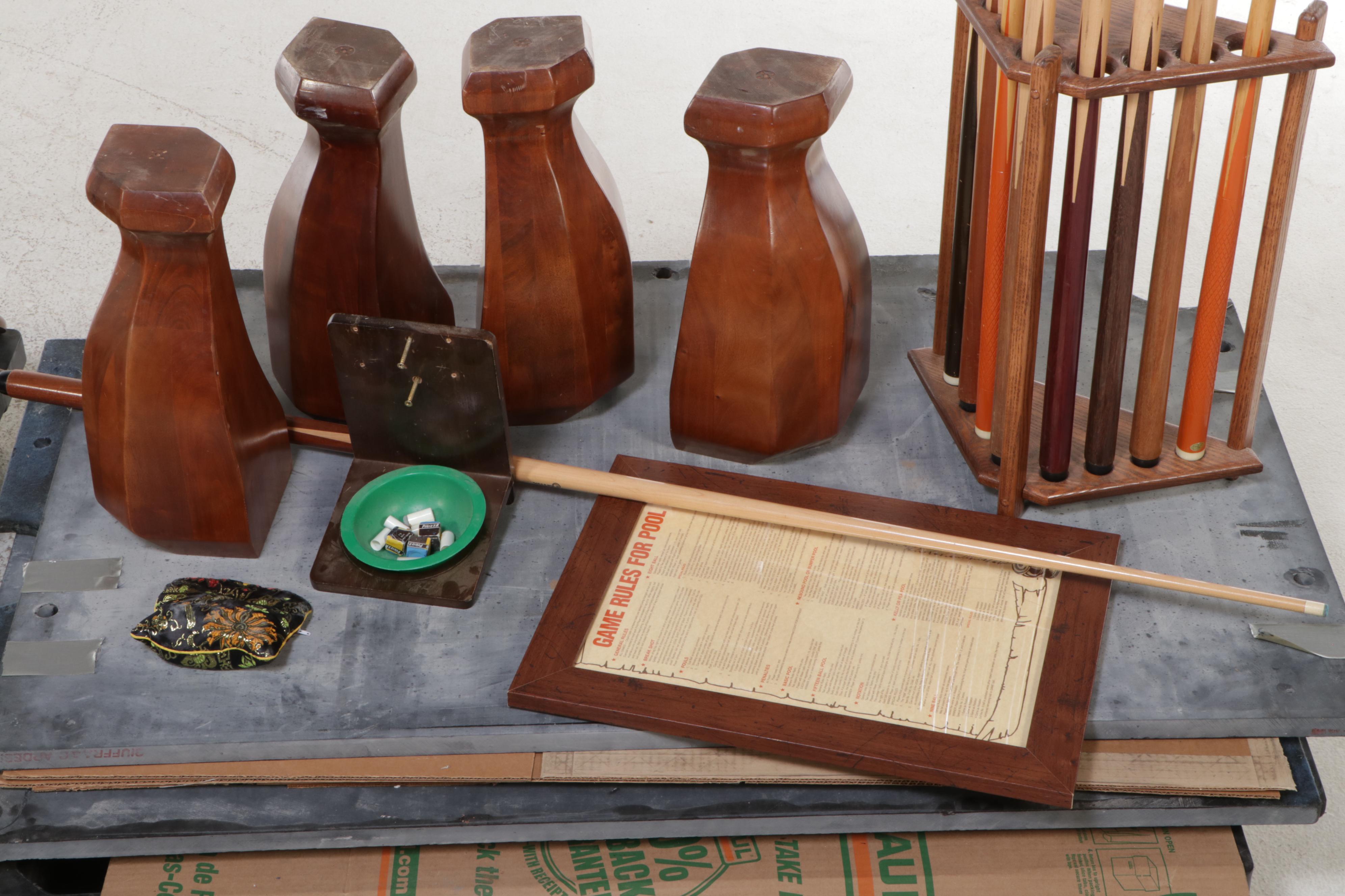 Brunswick "Madison" Slate-Top Billiards Table with Cues and Accessories