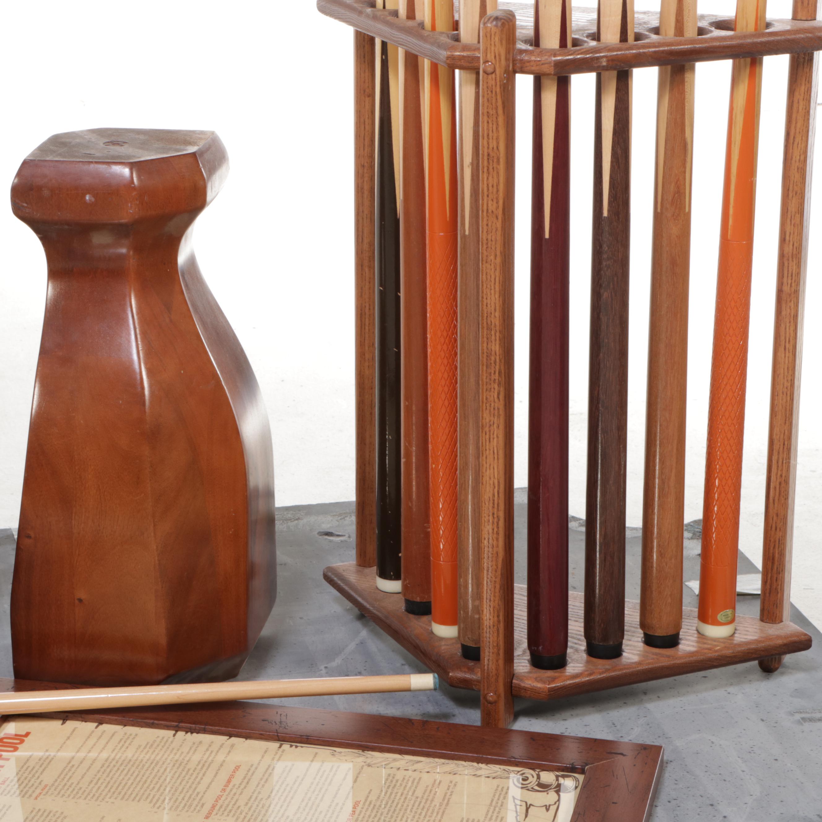 Brunswick "Madison" Slate-Top Billiards Table with Cues and Accessories