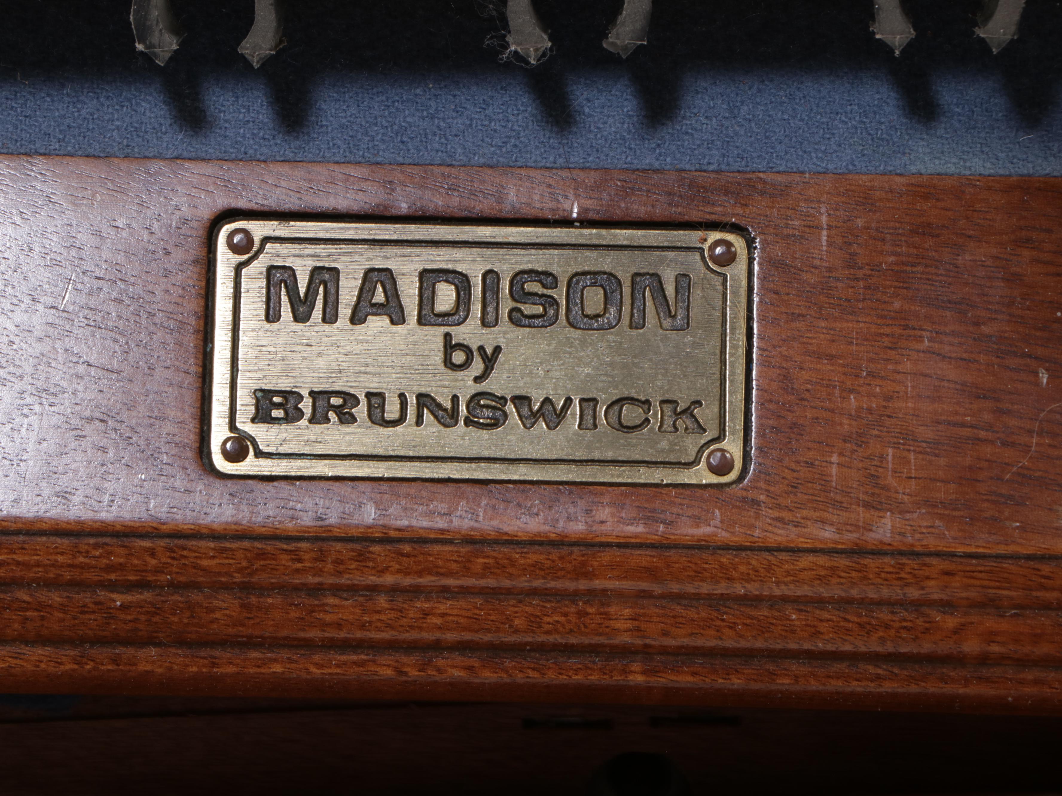 Brunswick "Madison" Slate-Top Billiards Table with Cues and Accessories
