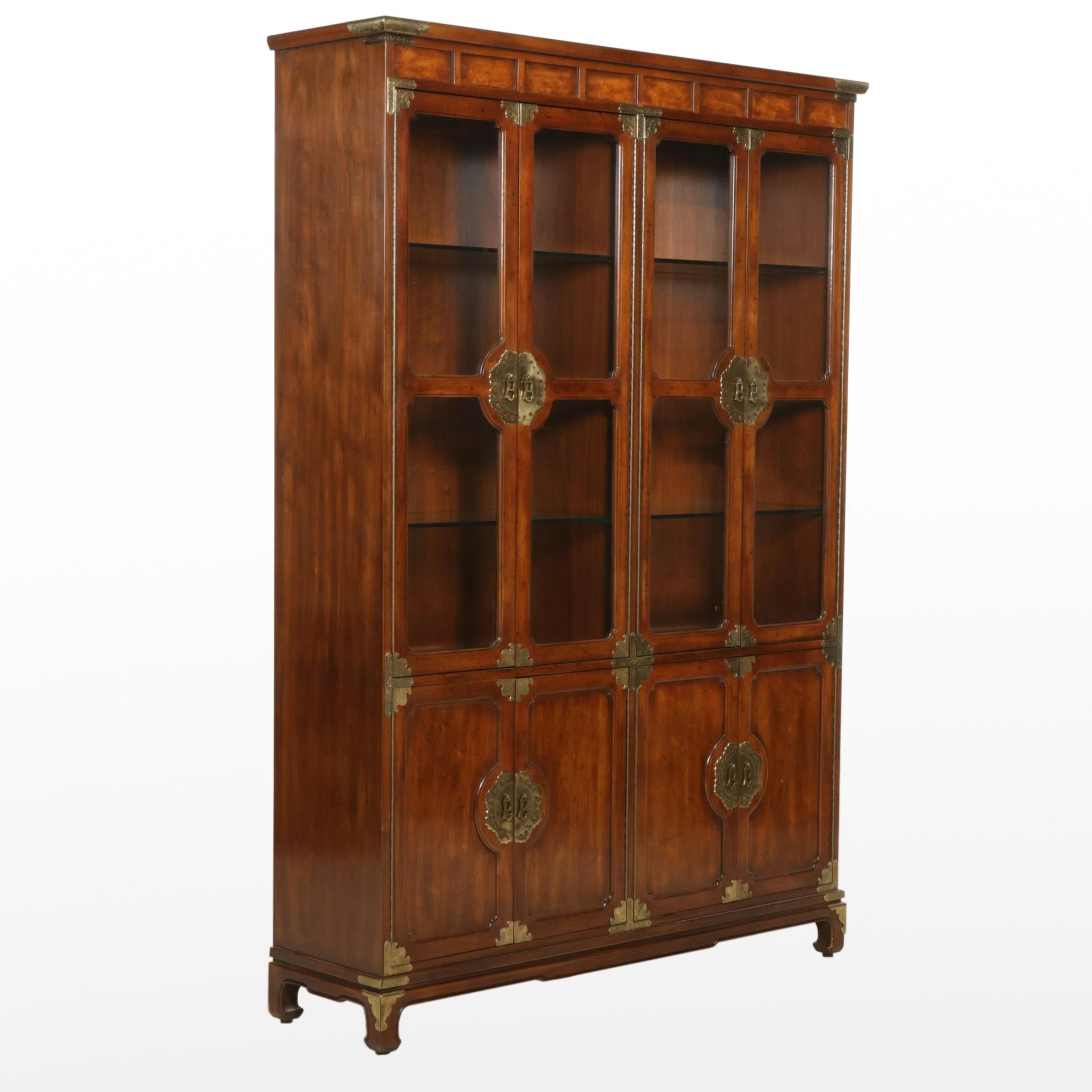 Henredon Chinoiserie Walnut China Cabinet