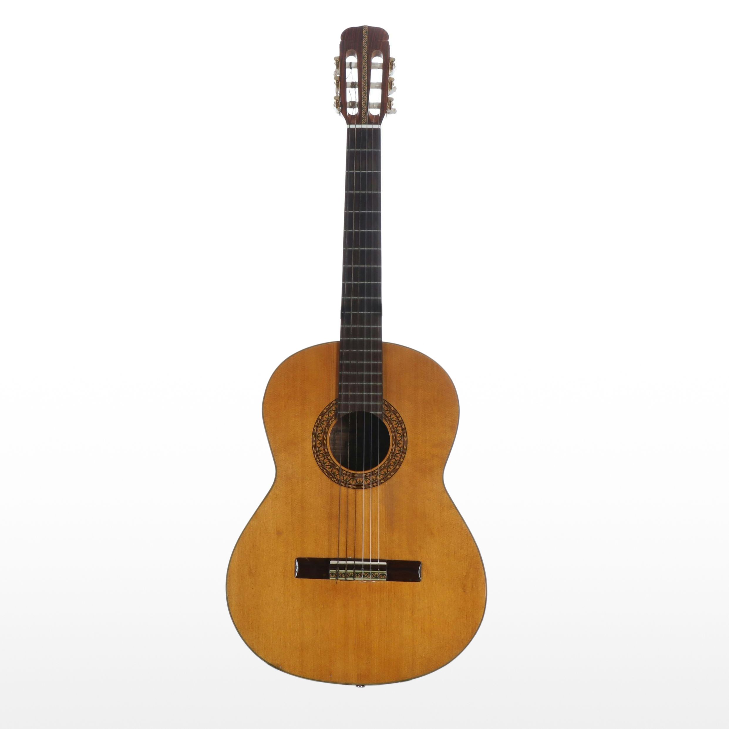 Japanese The Fame Classical Acoustic Guitar & Hard Side Case, Mid-Late 20th C