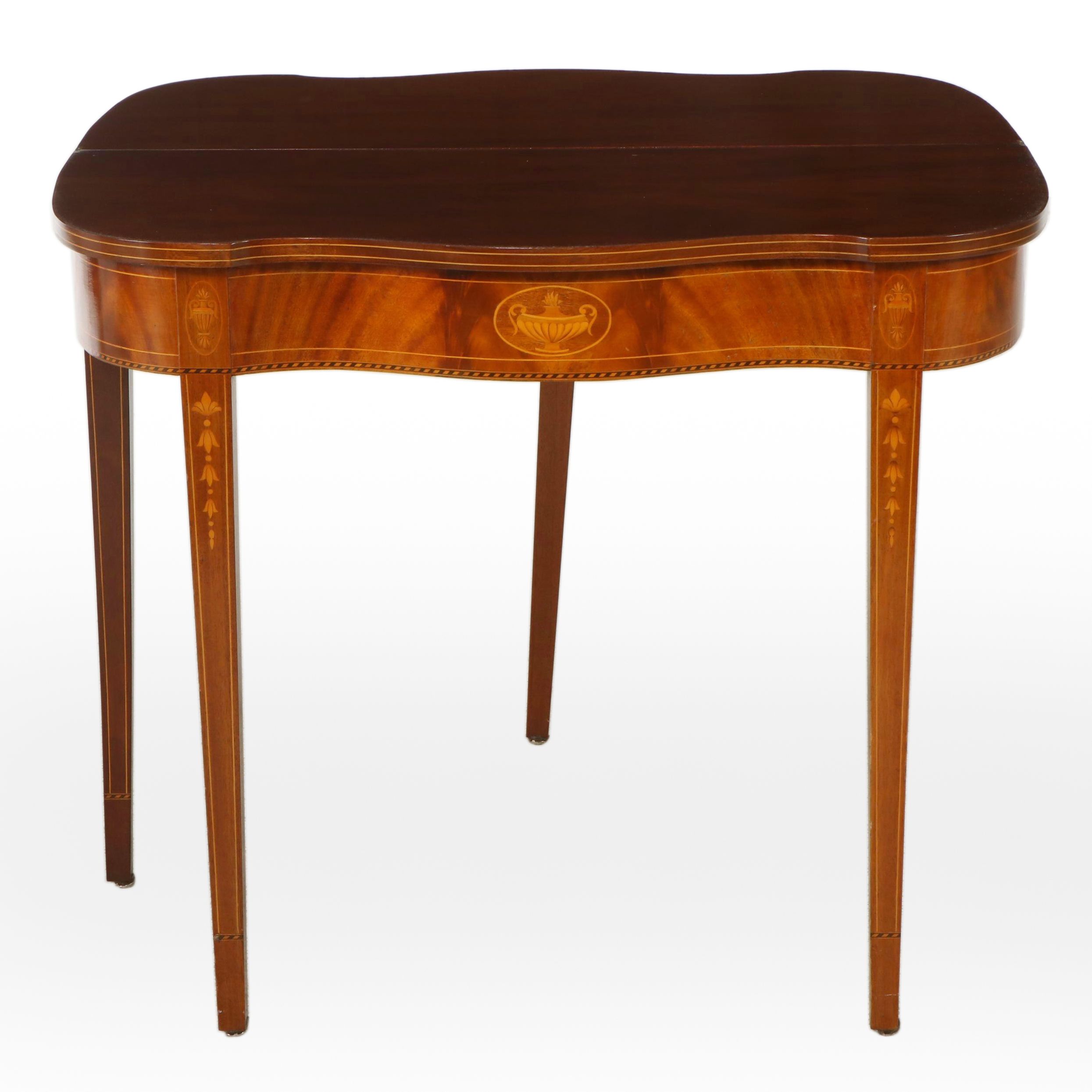 Hepplewhite Style Inlaid Mahogany Games Table, Late 19th/Early 20th Century