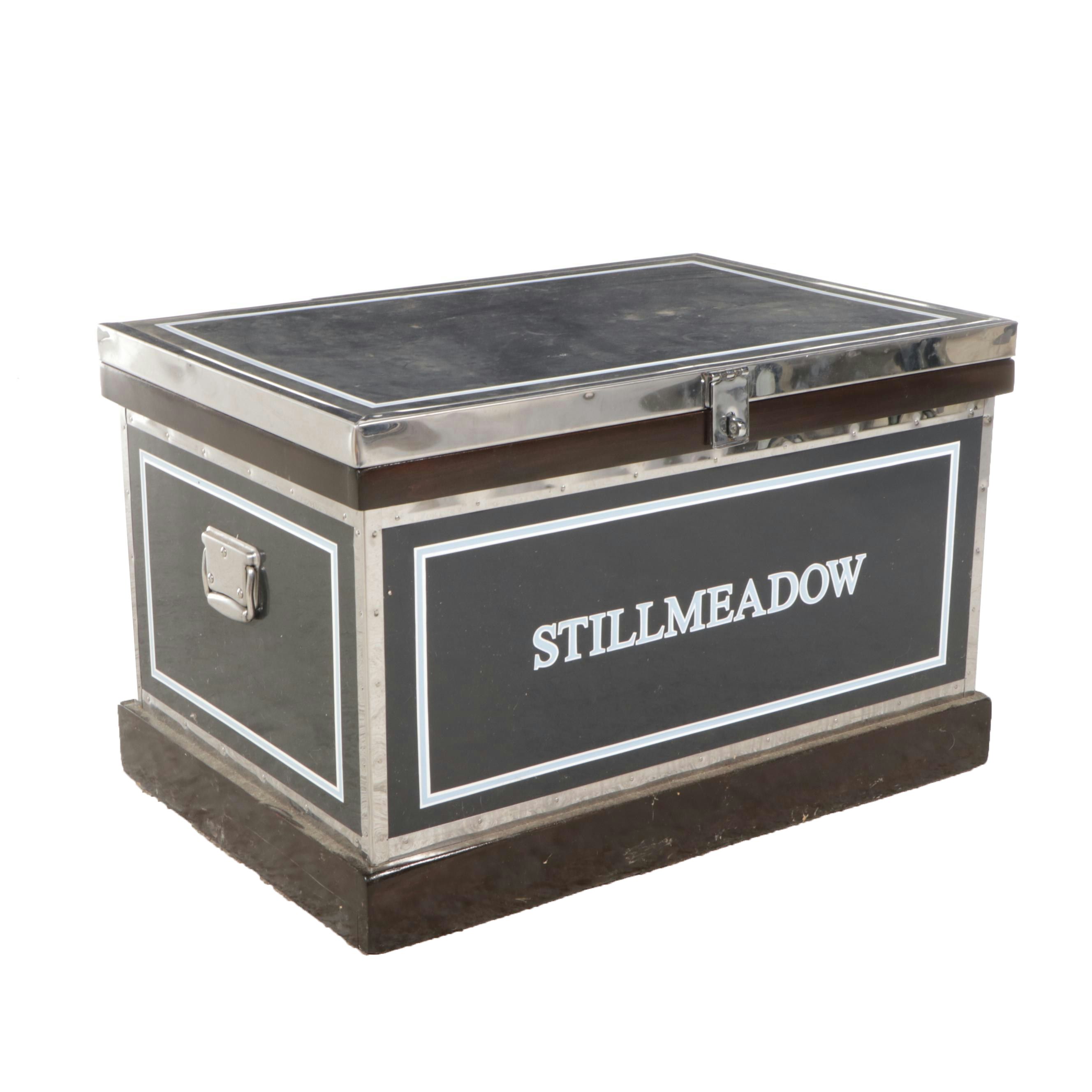 McGuinn Farms Metal-Clad and Painted Wood Horse Tack Trunk