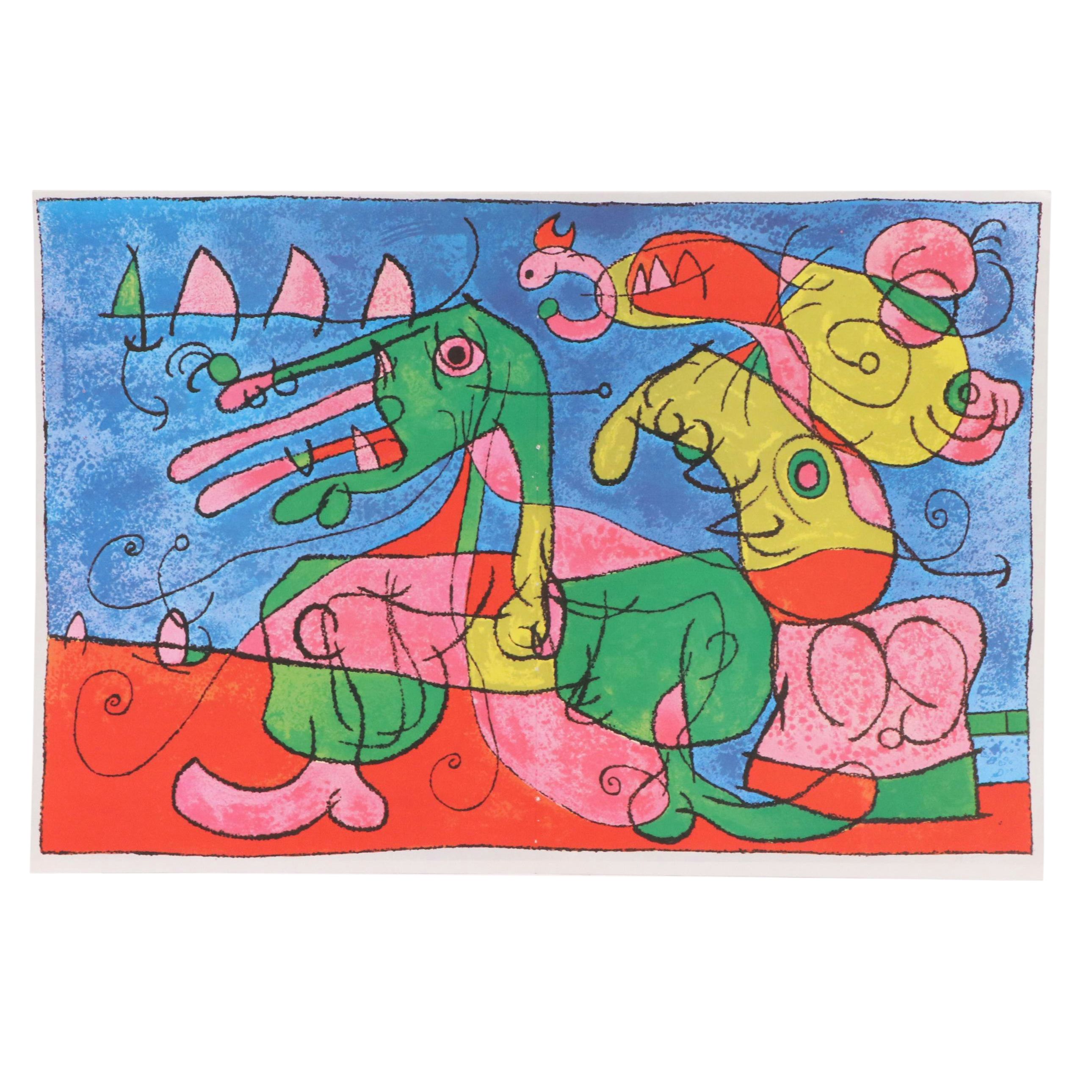 Surrealist Color Halftone After Joan Miró "Ubu Roi"