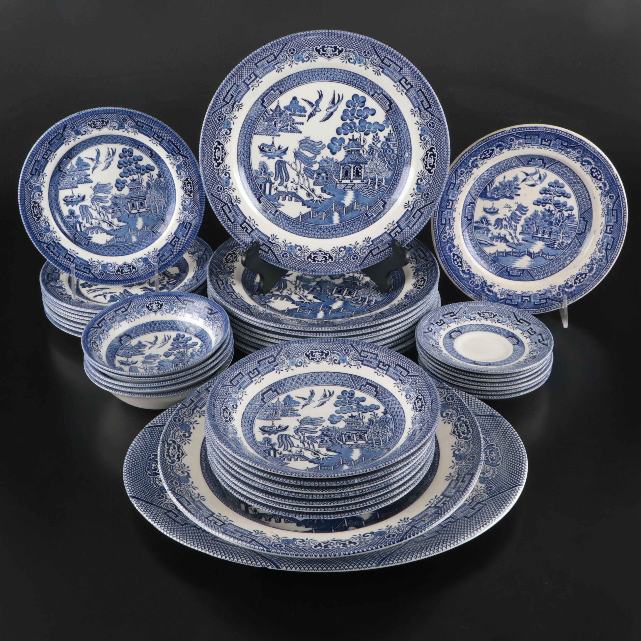 Churchill "Willow Blue" Ceramic Chinoiserie Dinnerware