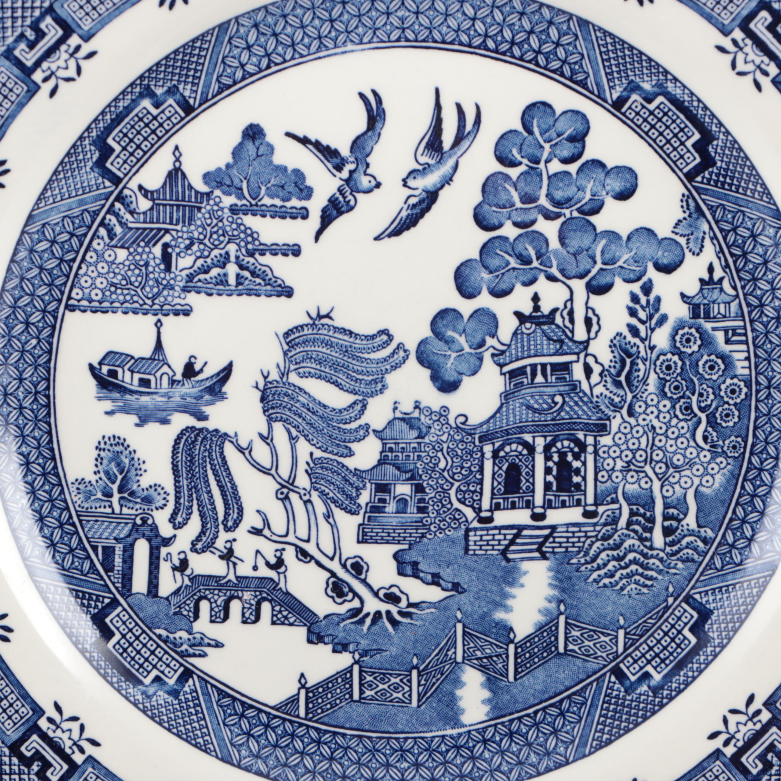 Churchill "Willow Blue" Ceramic Chinoiserie Dinnerware