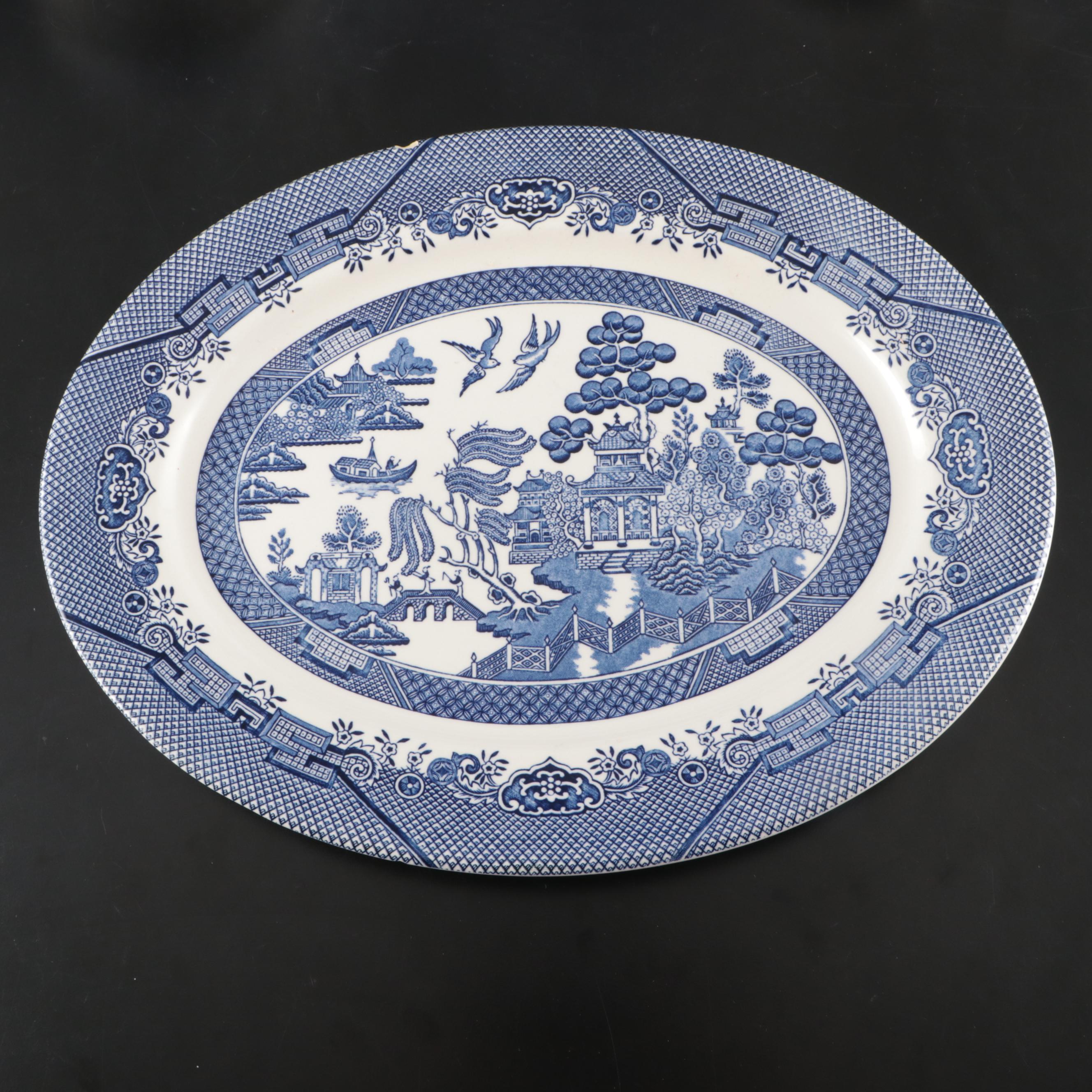 Churchill "Willow Blue" Ceramic Chinoiserie Dinnerware