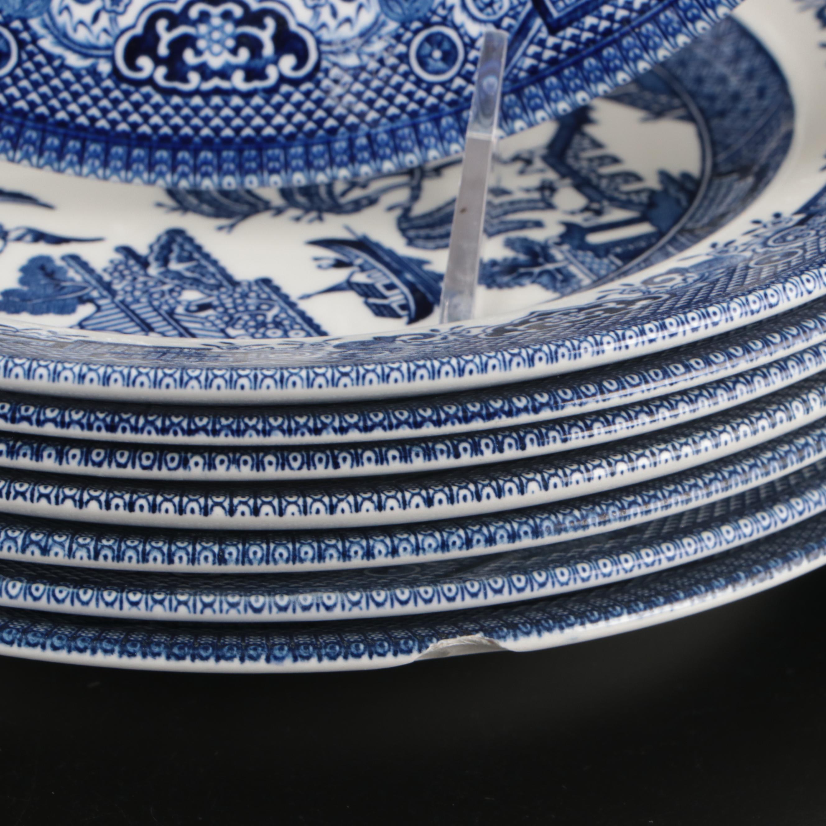 Churchill "Willow Blue" Ceramic Chinoiserie Dinnerware