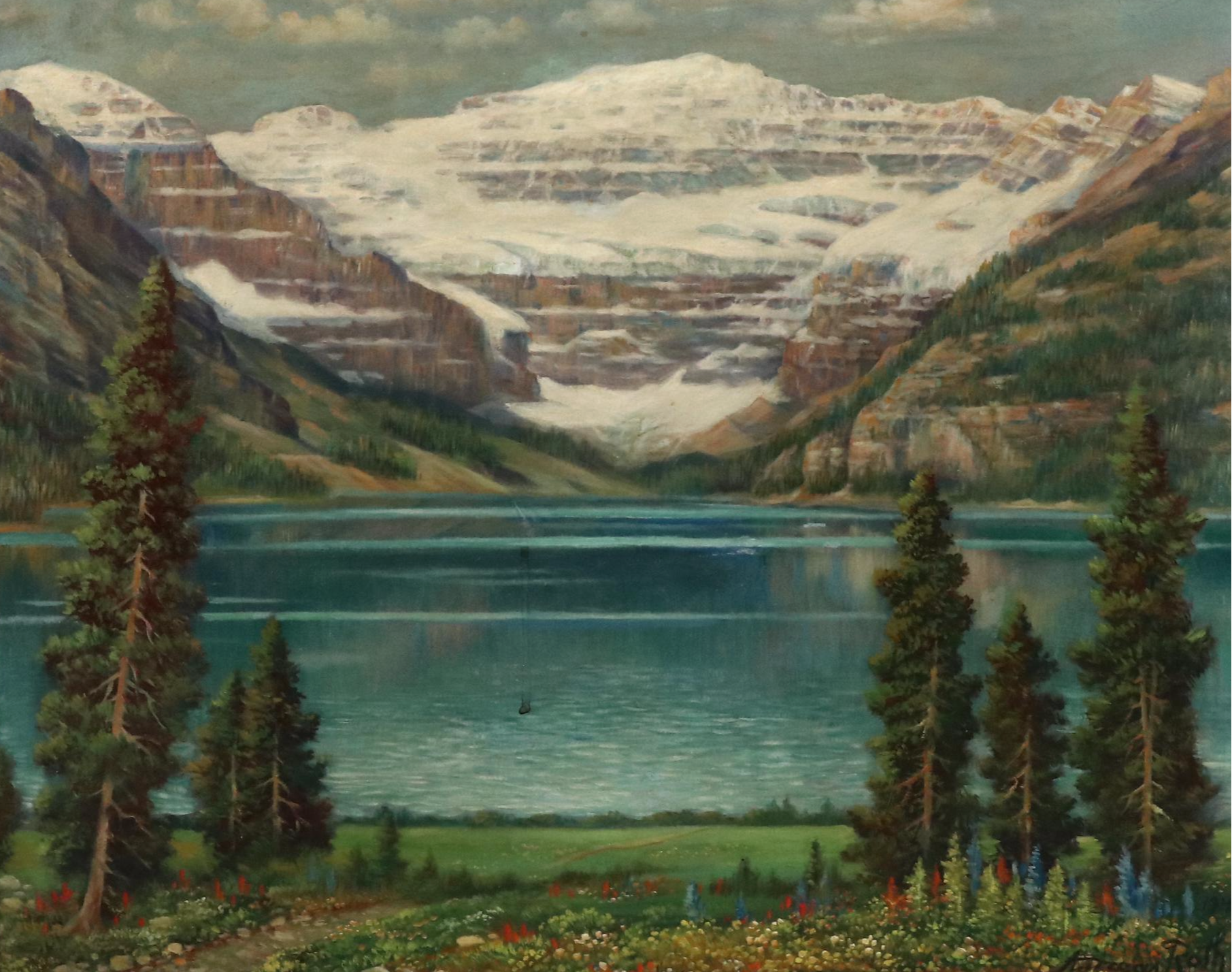 Andreas Roth California Landscape Oil Painting, 1948