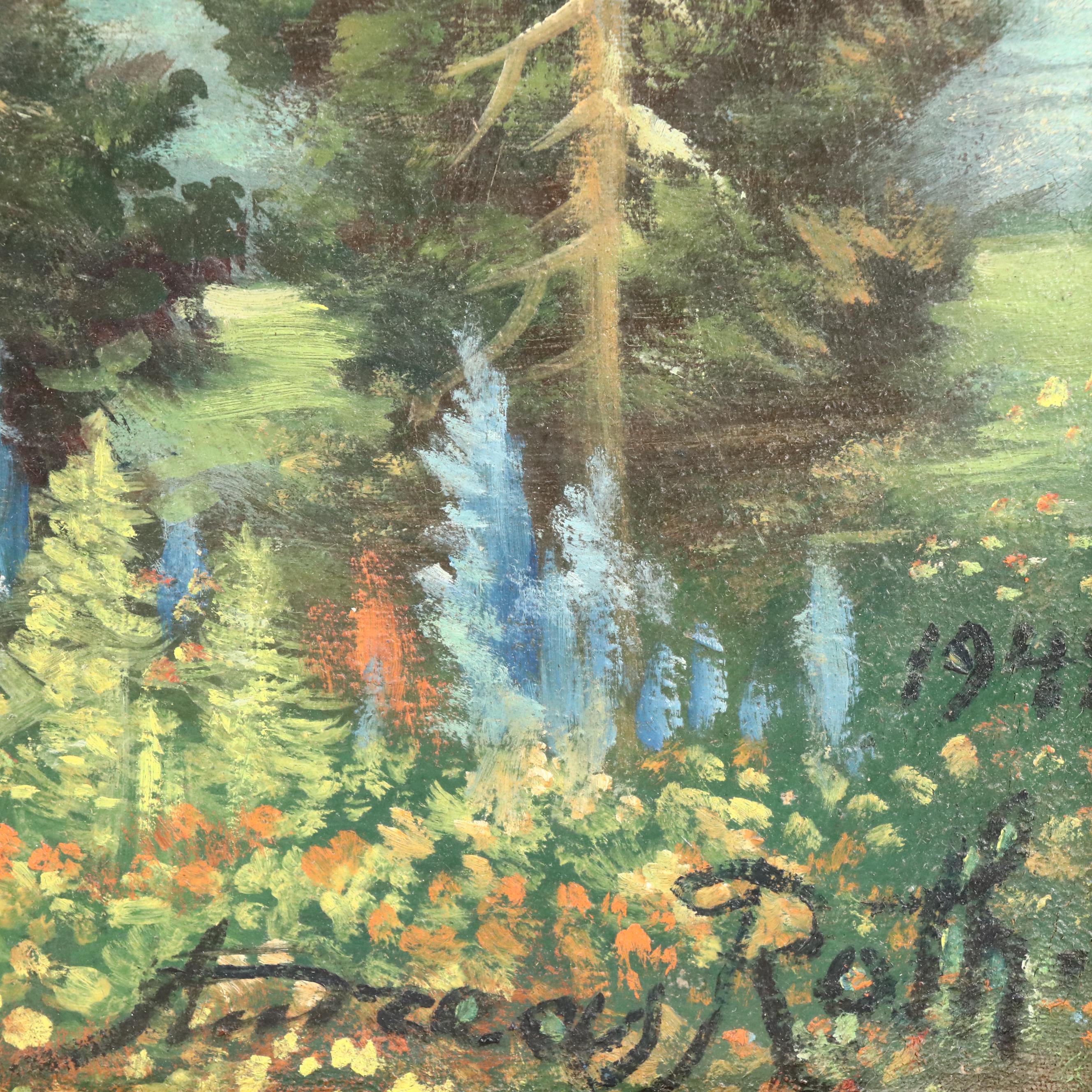 Andreas Roth California Landscape Oil Painting, 1948