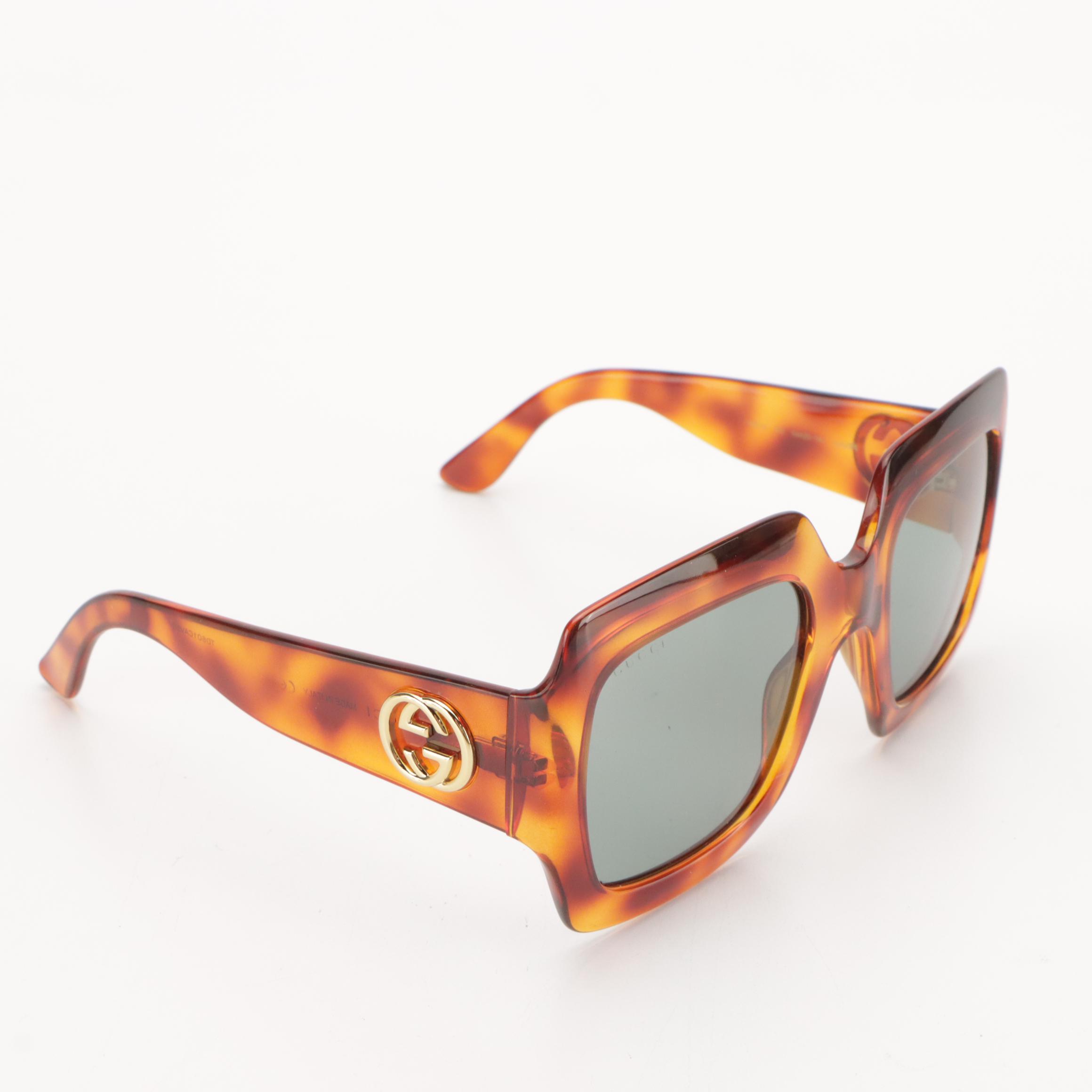 Gucci GG0053S Oversized Square Polarized Sunglasses with Case