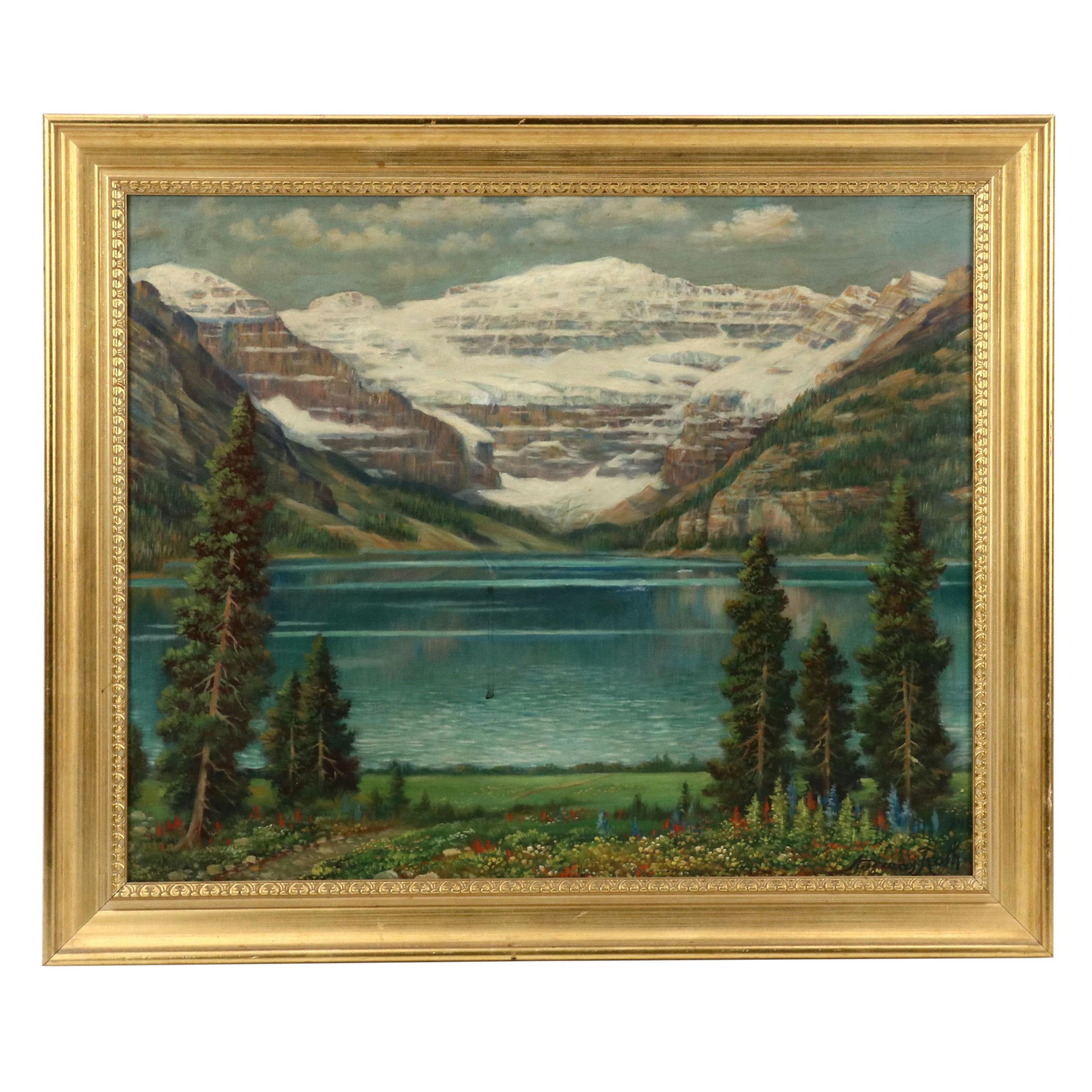 Andreas Roth California Landscape Oil Painting, 1948