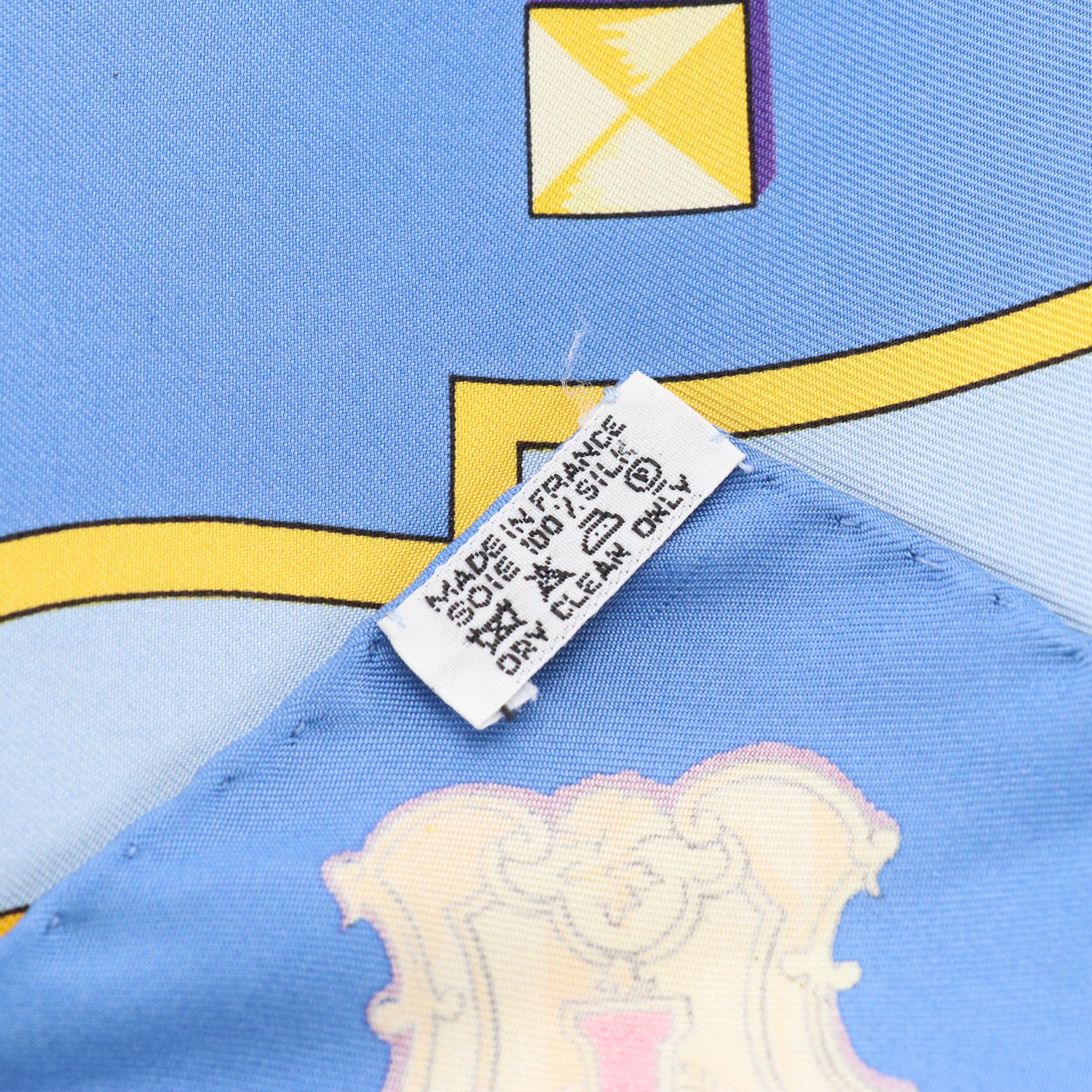 Hermès "Les Clés" Scarf 90 in Silk Twill with Box