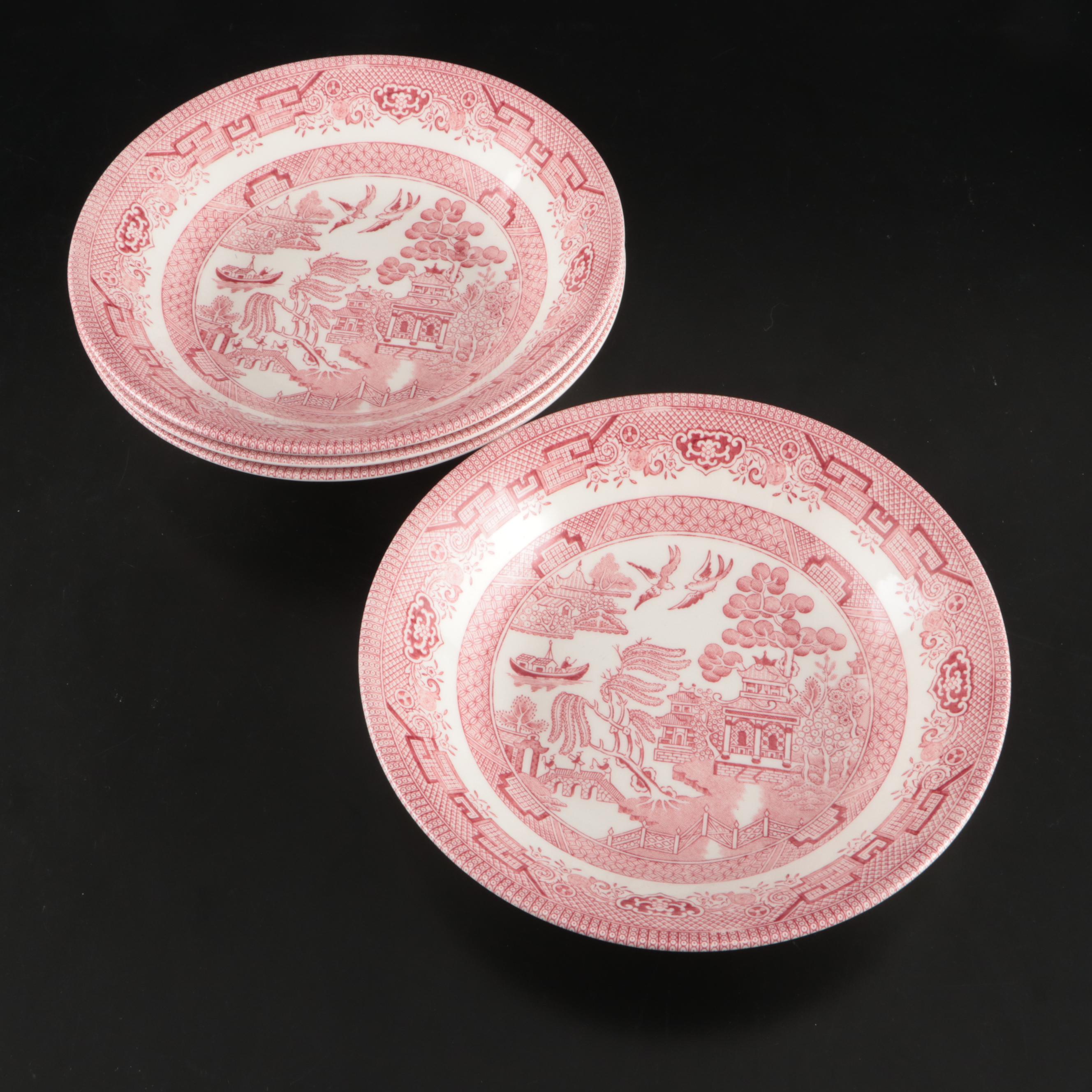 Mason's "Red Willow" Ironstone Jar with Churchill "Willow Rosa" Dinnerware