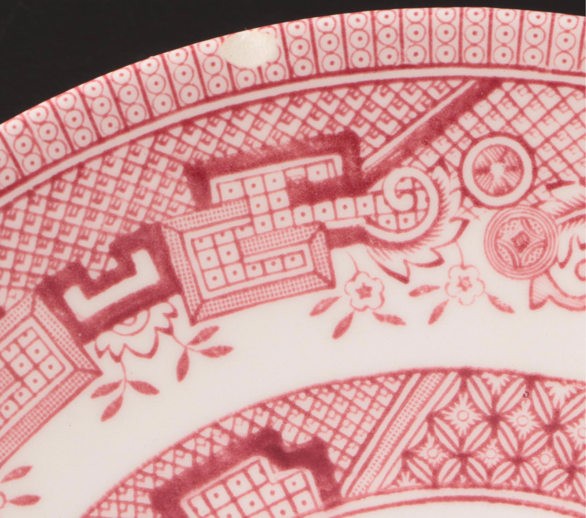 Mason's "Red Willow" Ironstone Jar with Churchill "Willow Rosa" Dinnerware