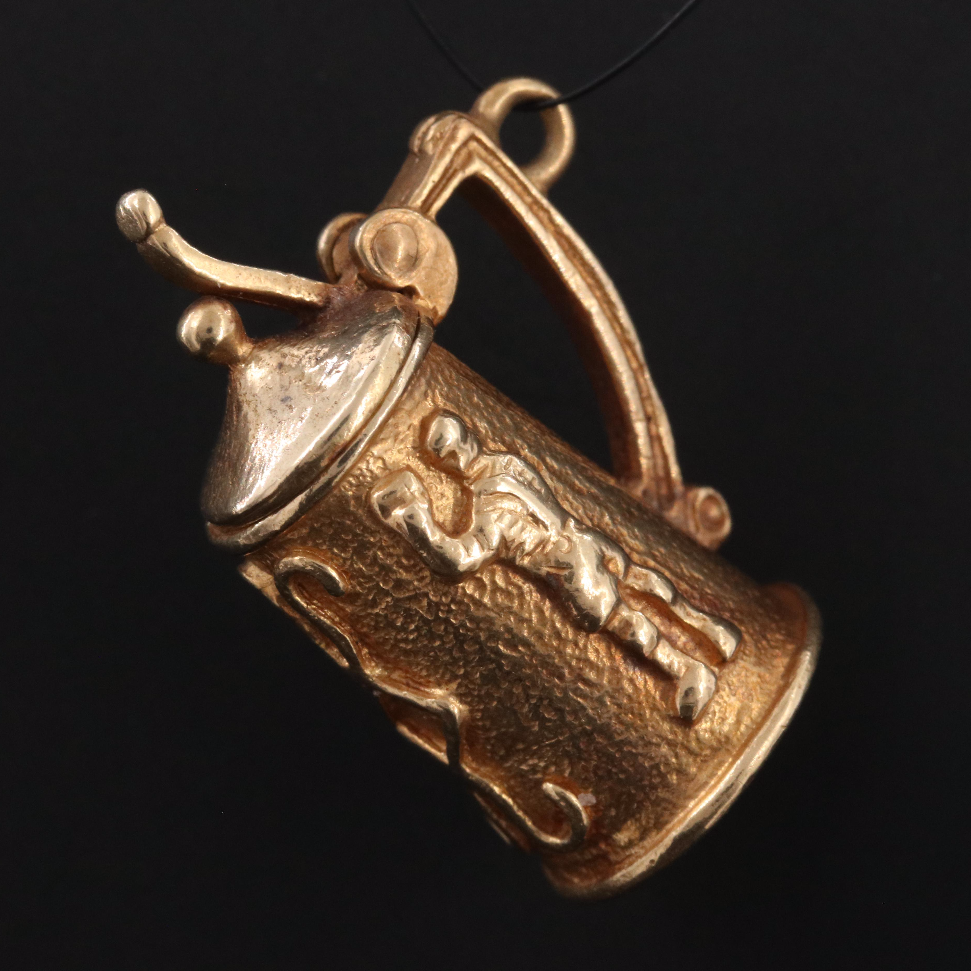 14K Articulated Beer Stein Charm Pendant