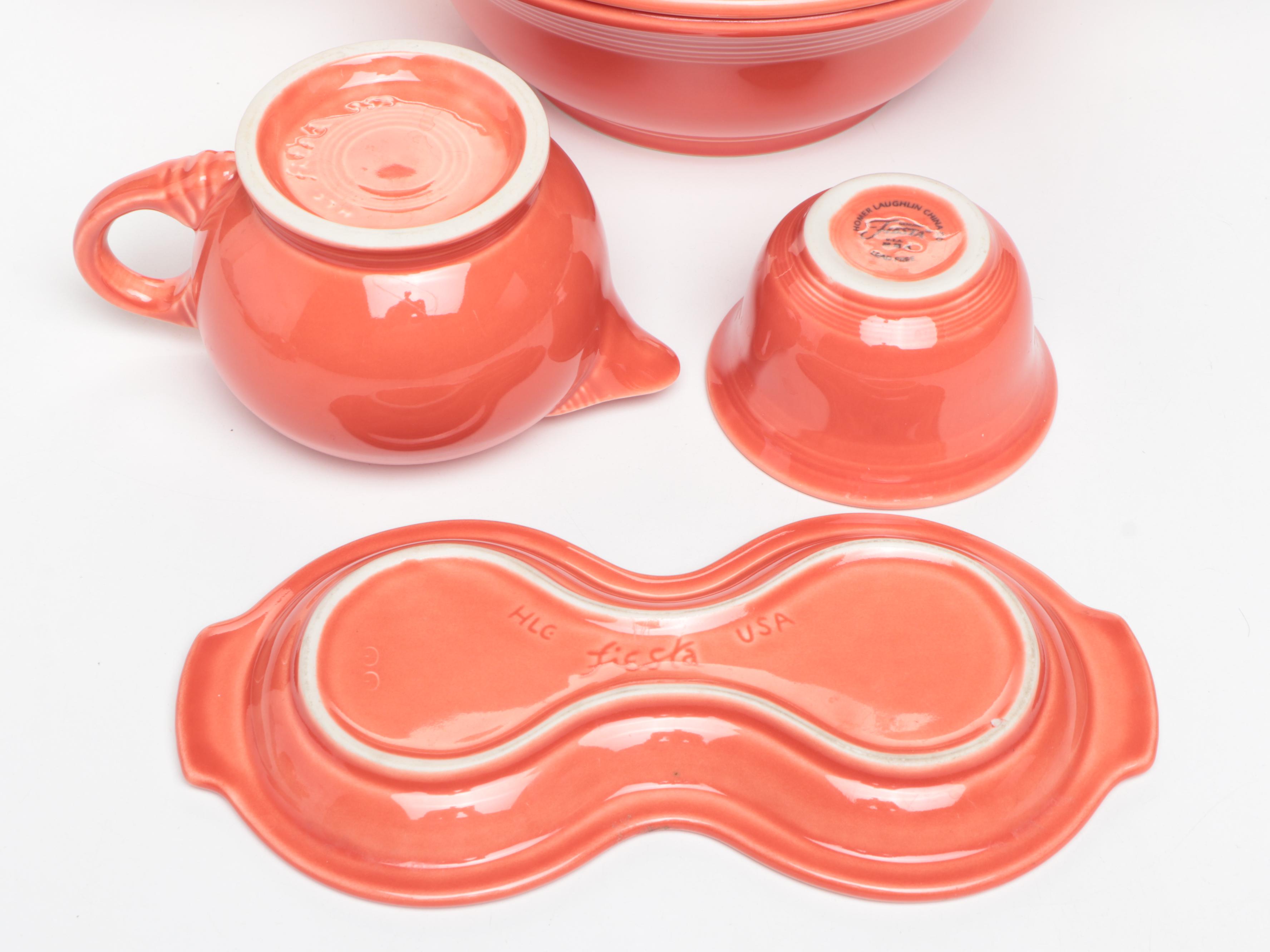 Homer Laughlin "Fiesta" Persimmon Tableware and Accessories