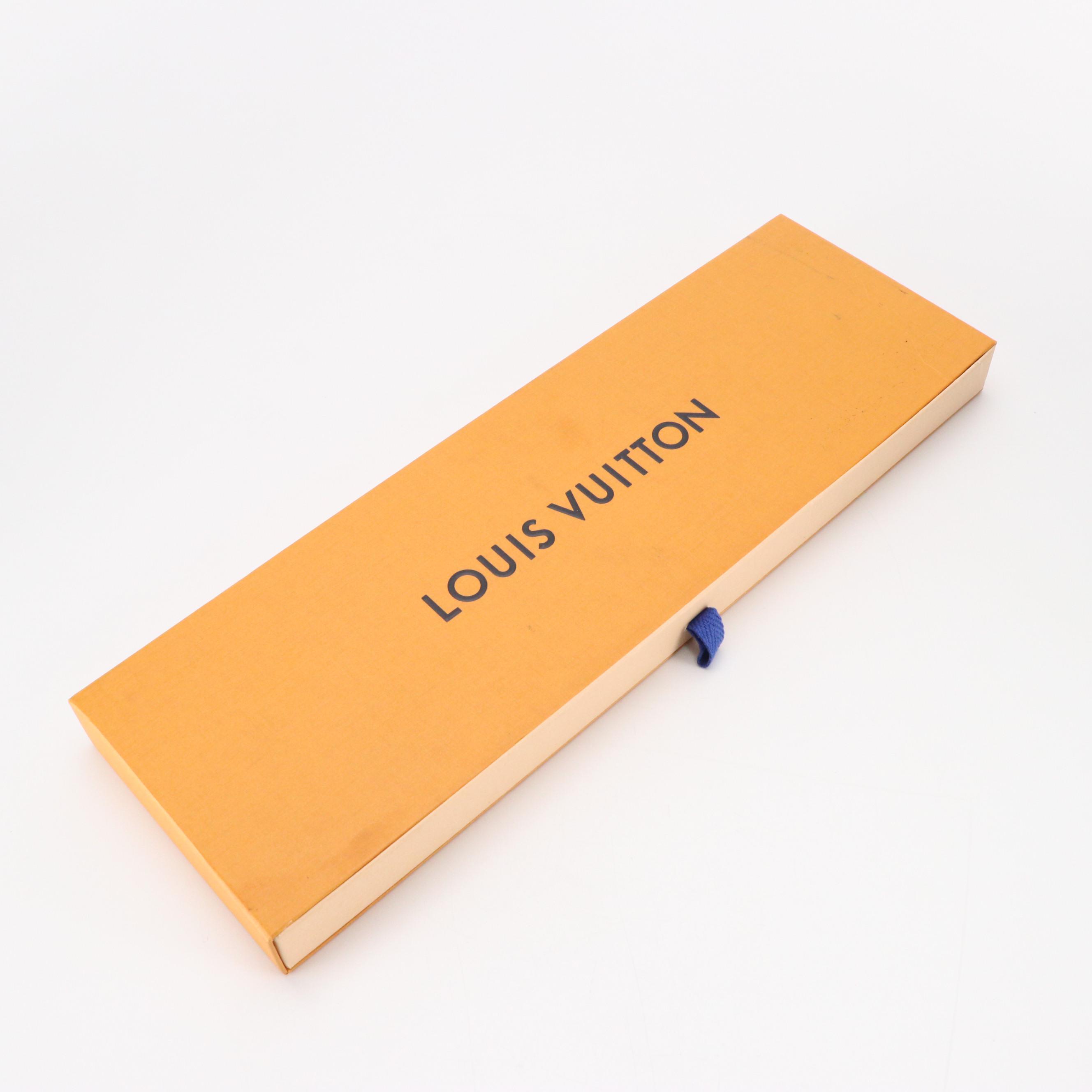 Louis Vuitton Damier Classique Tie in Marine Silk Jacquard with Box