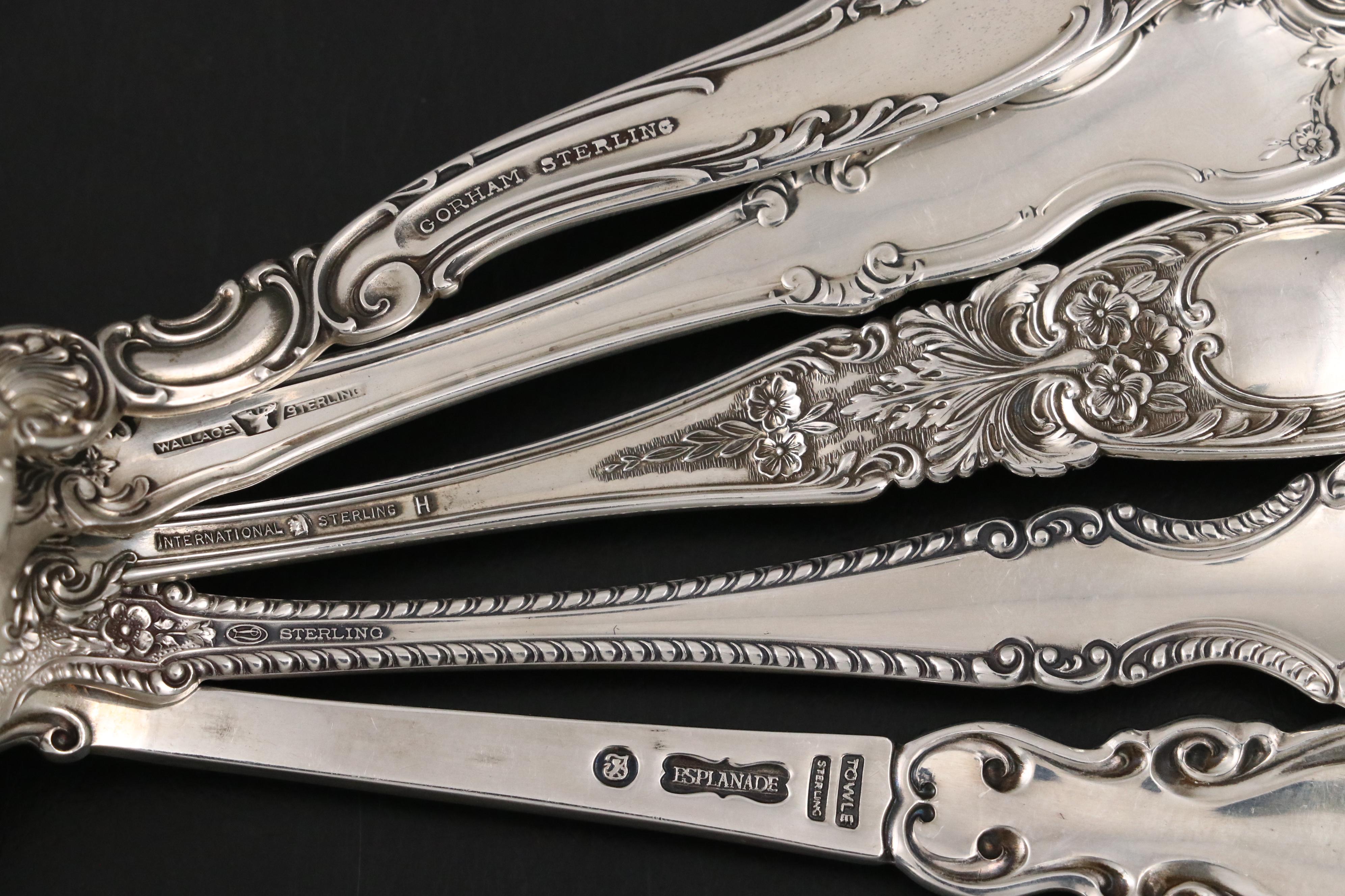 Gorham "Decor" and "Versailles" with  Other Sterling Silver Spoons and Forks