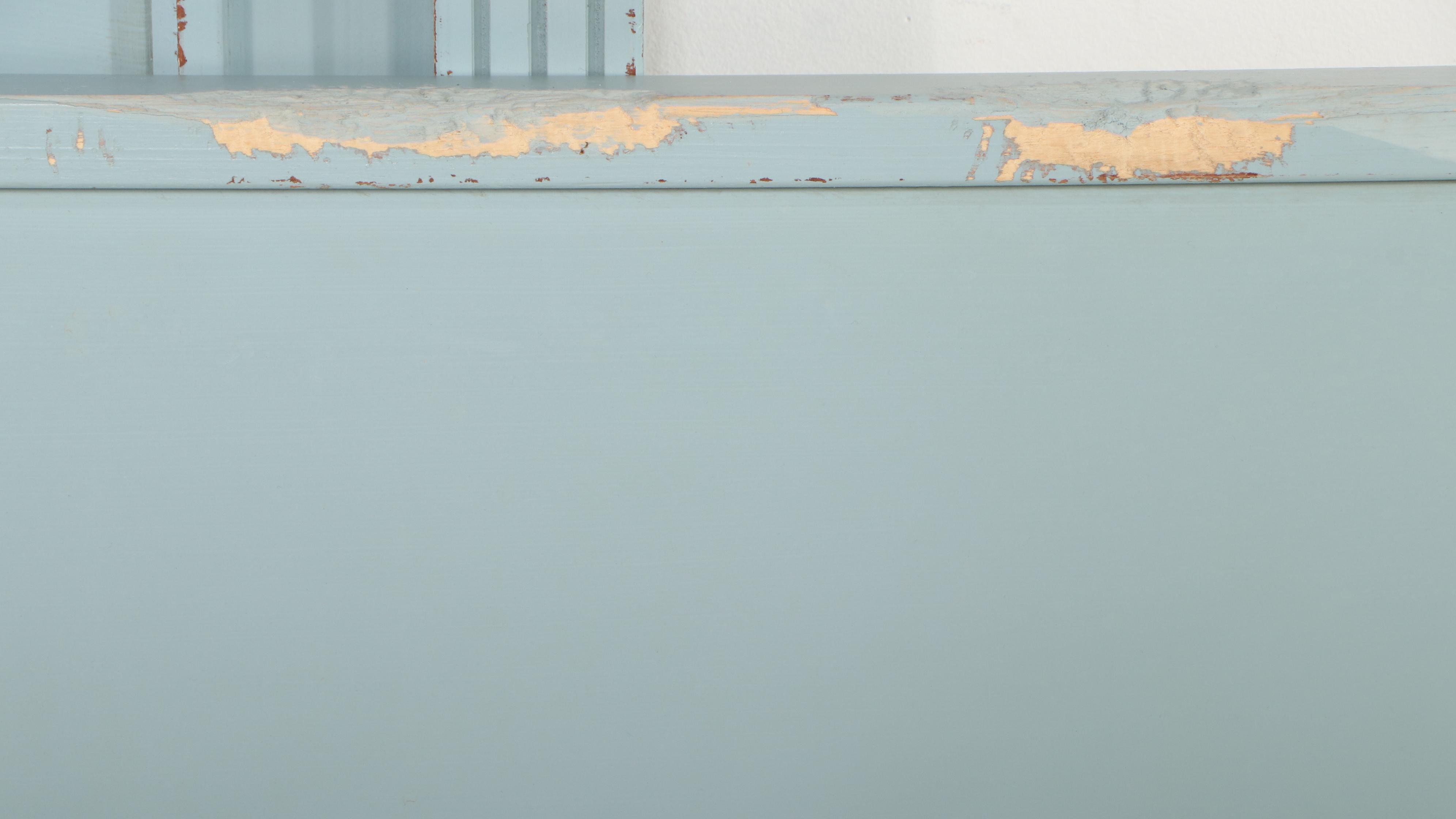 Ballard Designs Blue Painted Paneled Wood "Casa Florentina" Queen Bed Frame