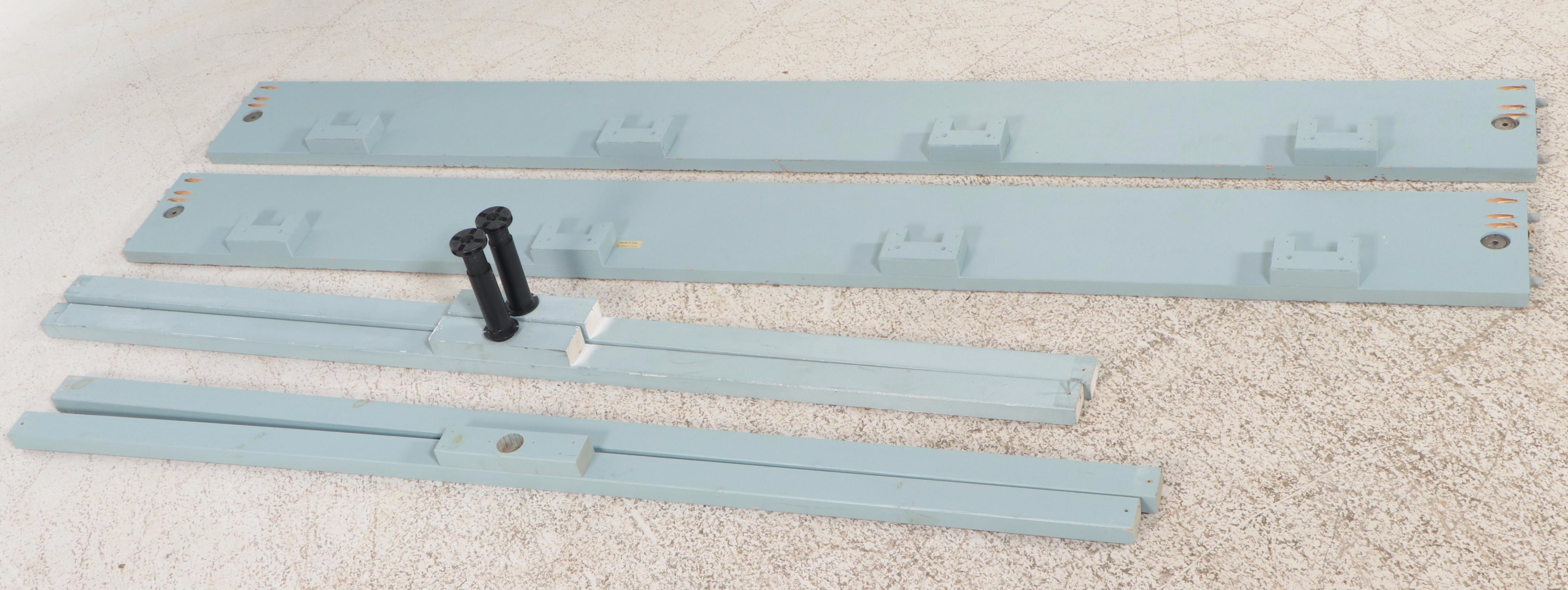 Ballard Designs Blue Painted Paneled Wood "Casa Florentina" Queen Bed Frame