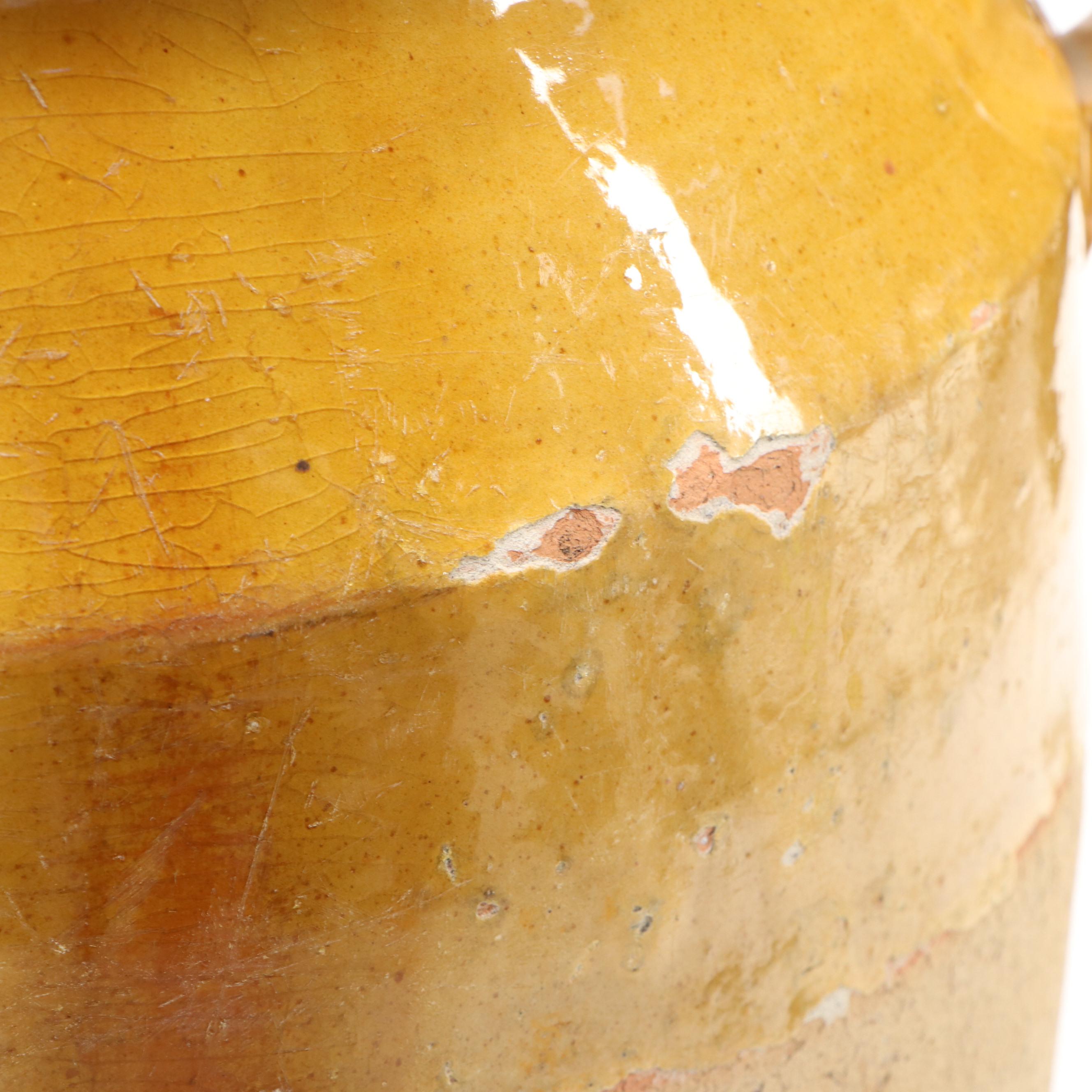 French Provincial Yellow Glazed Confit Pots