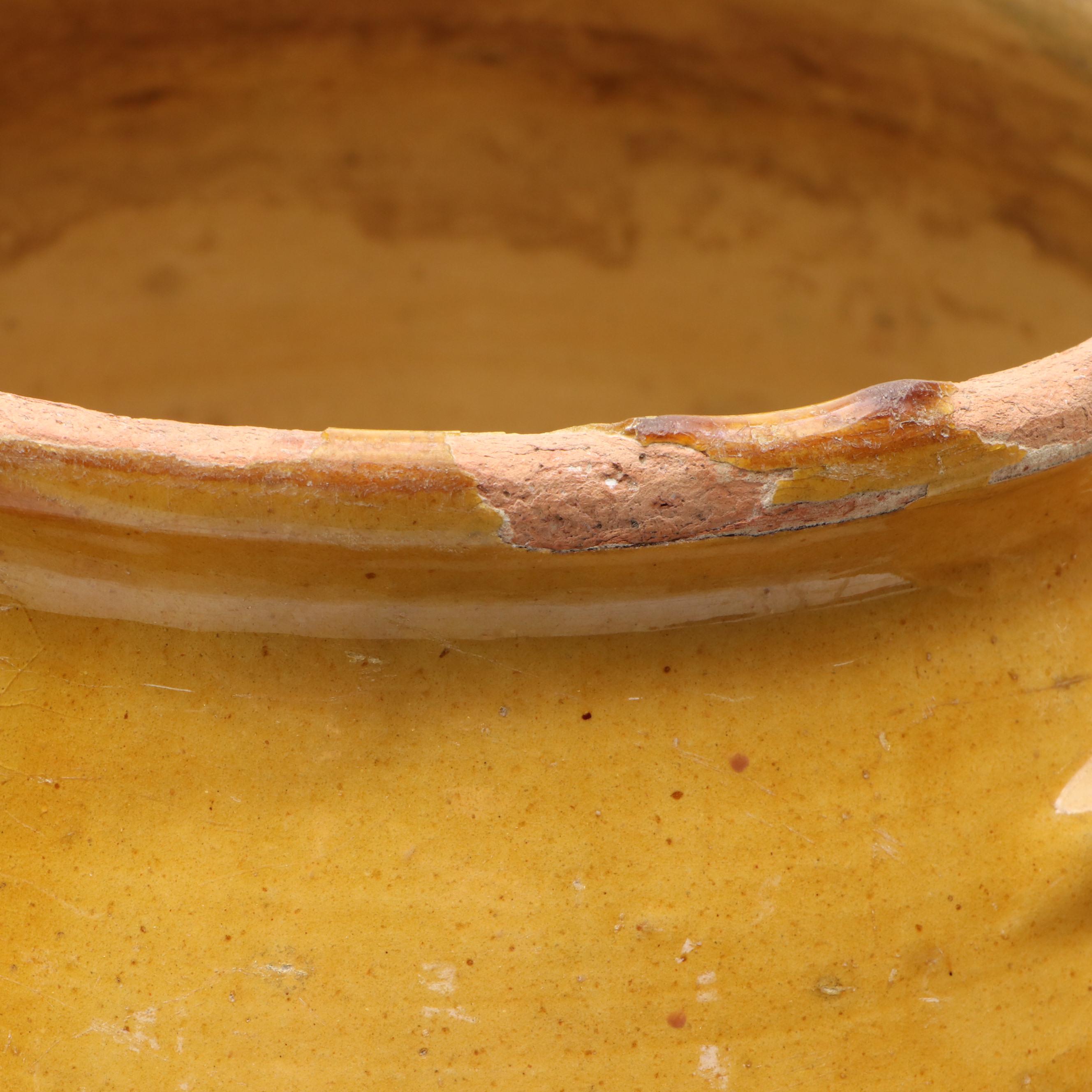 French Provincial Yellow Glazed Confit Pots