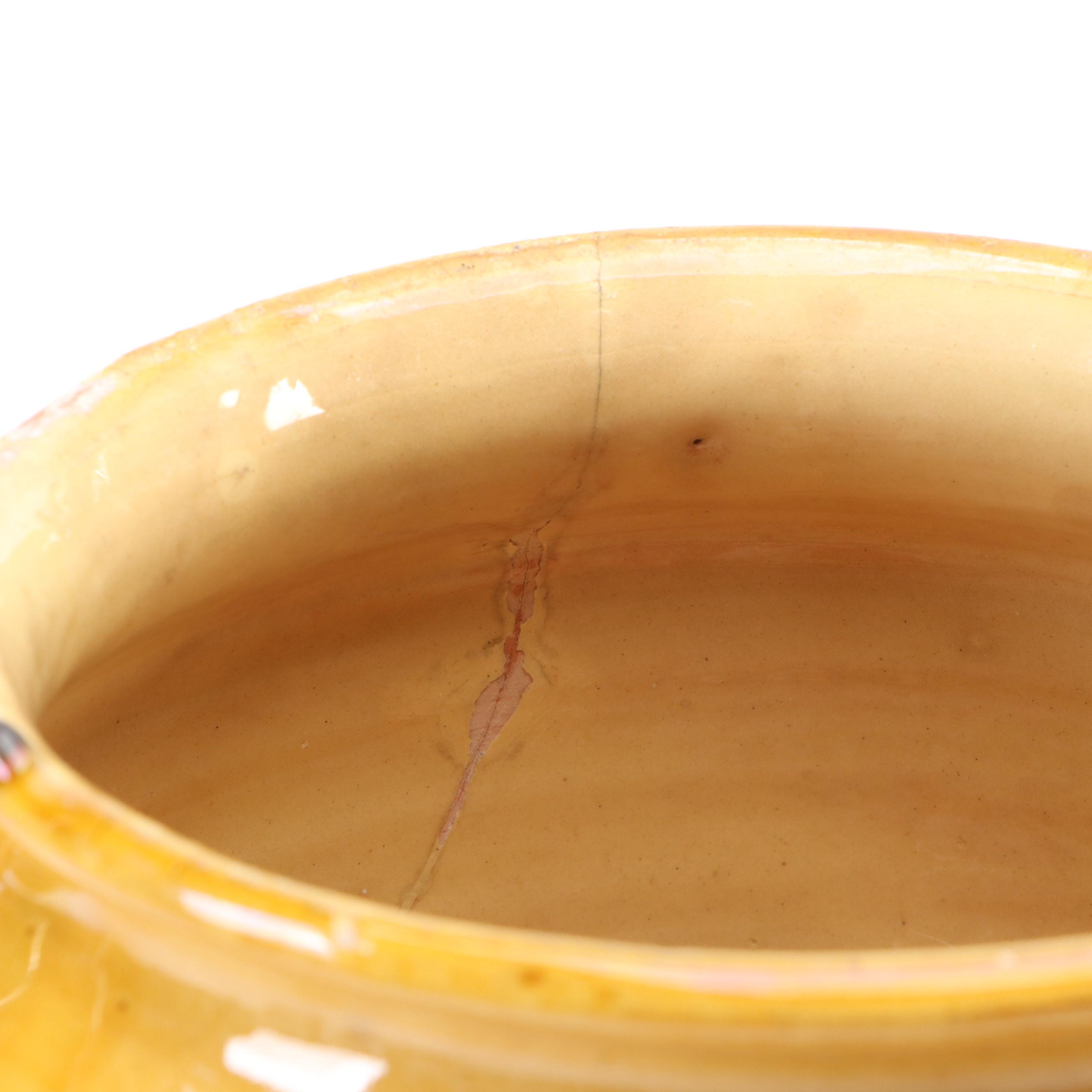 French Provincial Yellow Glazed Confit Pots